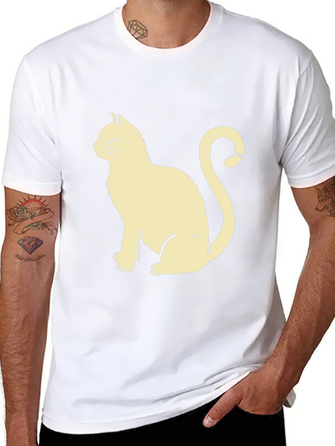 Cool Cat Graphic Tee - Black Cotton T-Shirt