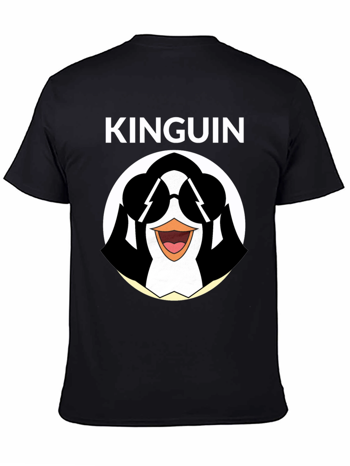 Cool Penguin Graphic Tee - Black Cotton T-Shirt