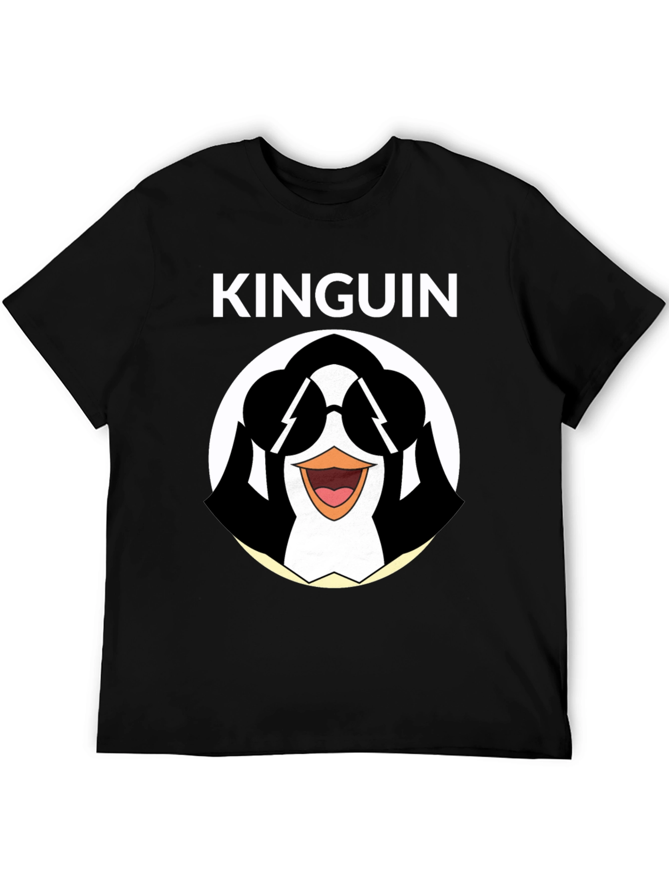 Cool Penguin Graphic Tee - Black Cotton T-Shirt