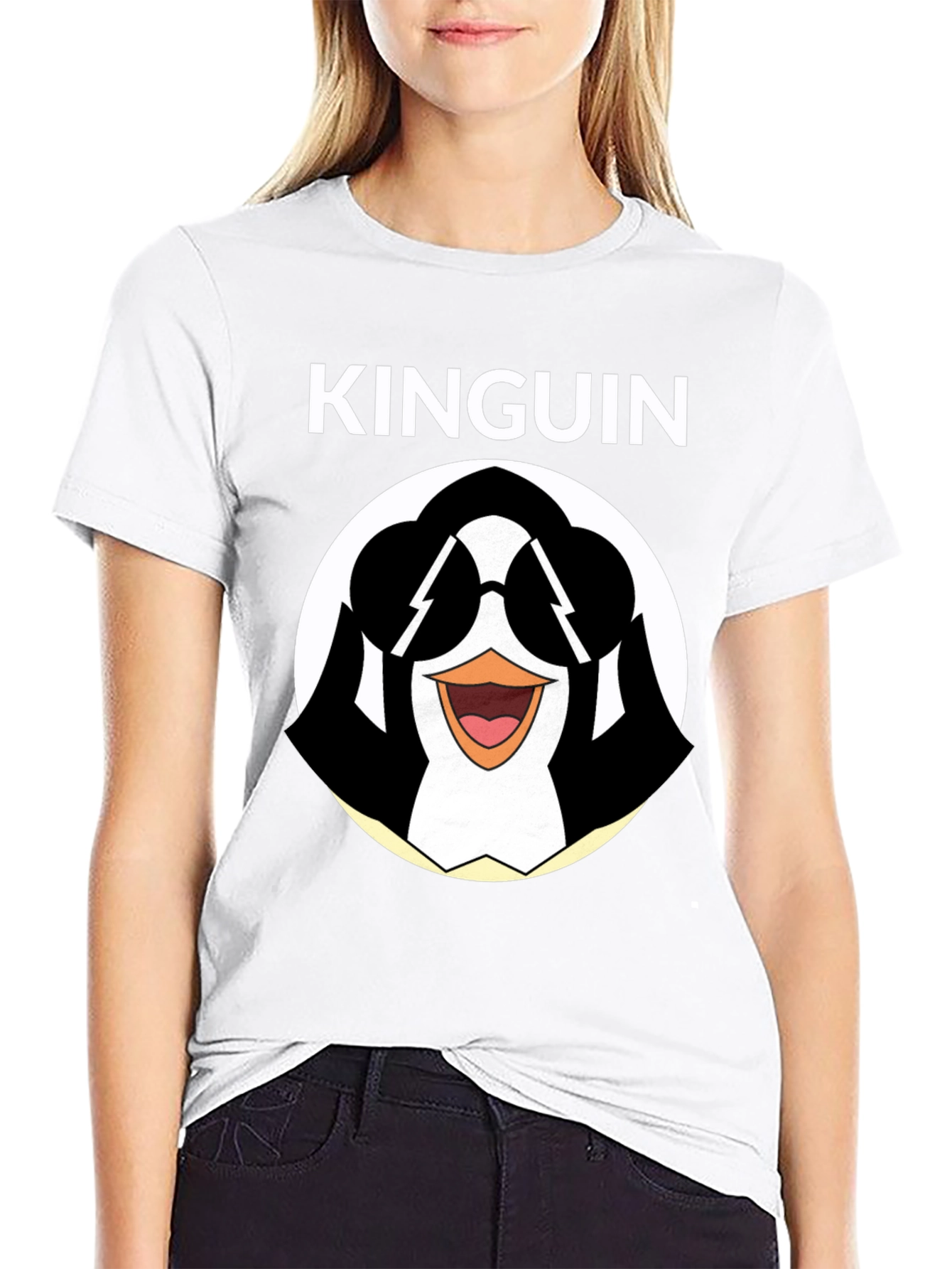 Cool Penguin Graphic Tee - Black Cotton T-Shirt