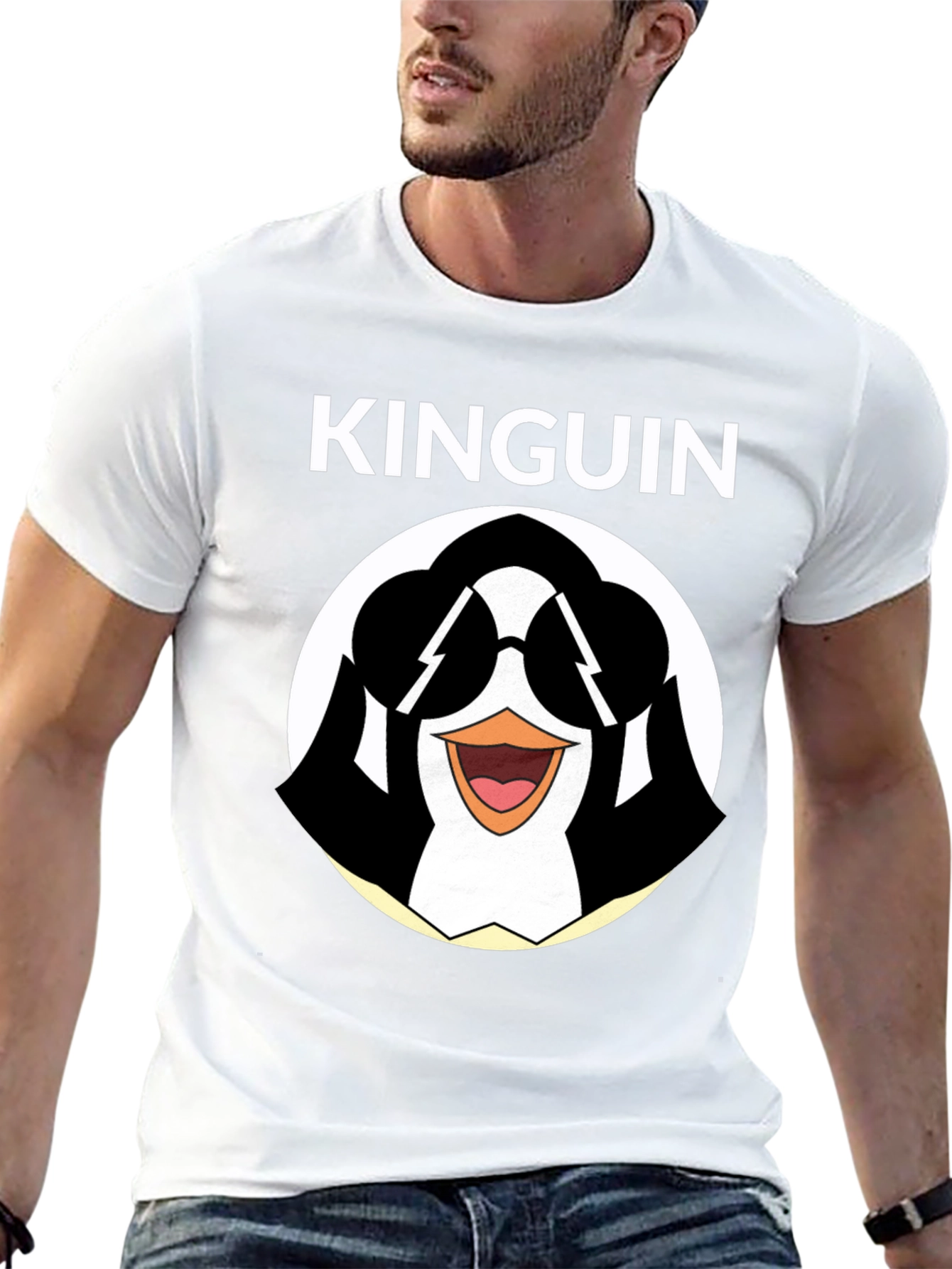 Cool Penguin Graphic Tee - Black Cotton T-Shirt