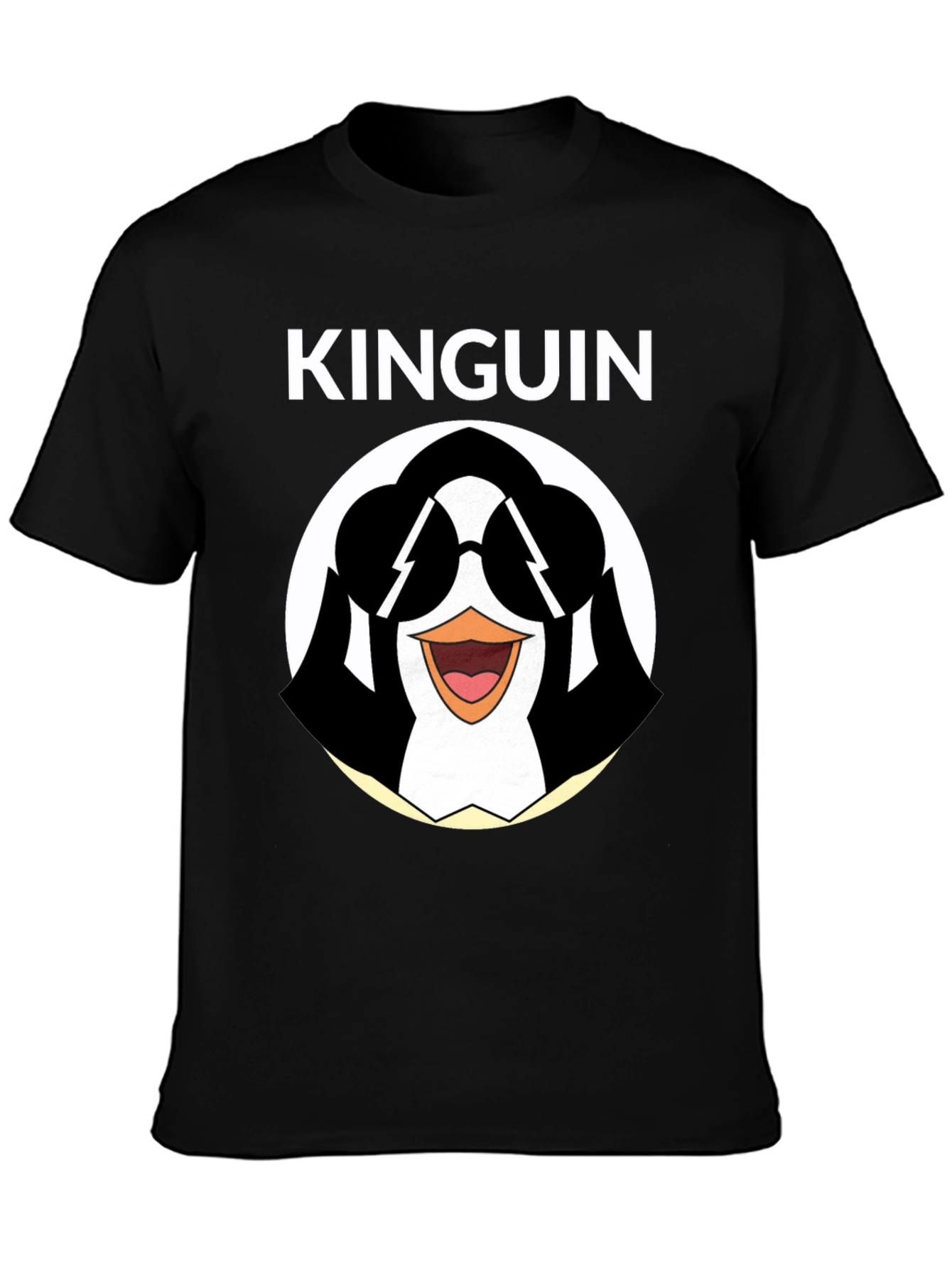 Cool Penguin Graphic Tee - Black Cotton T-Shirt