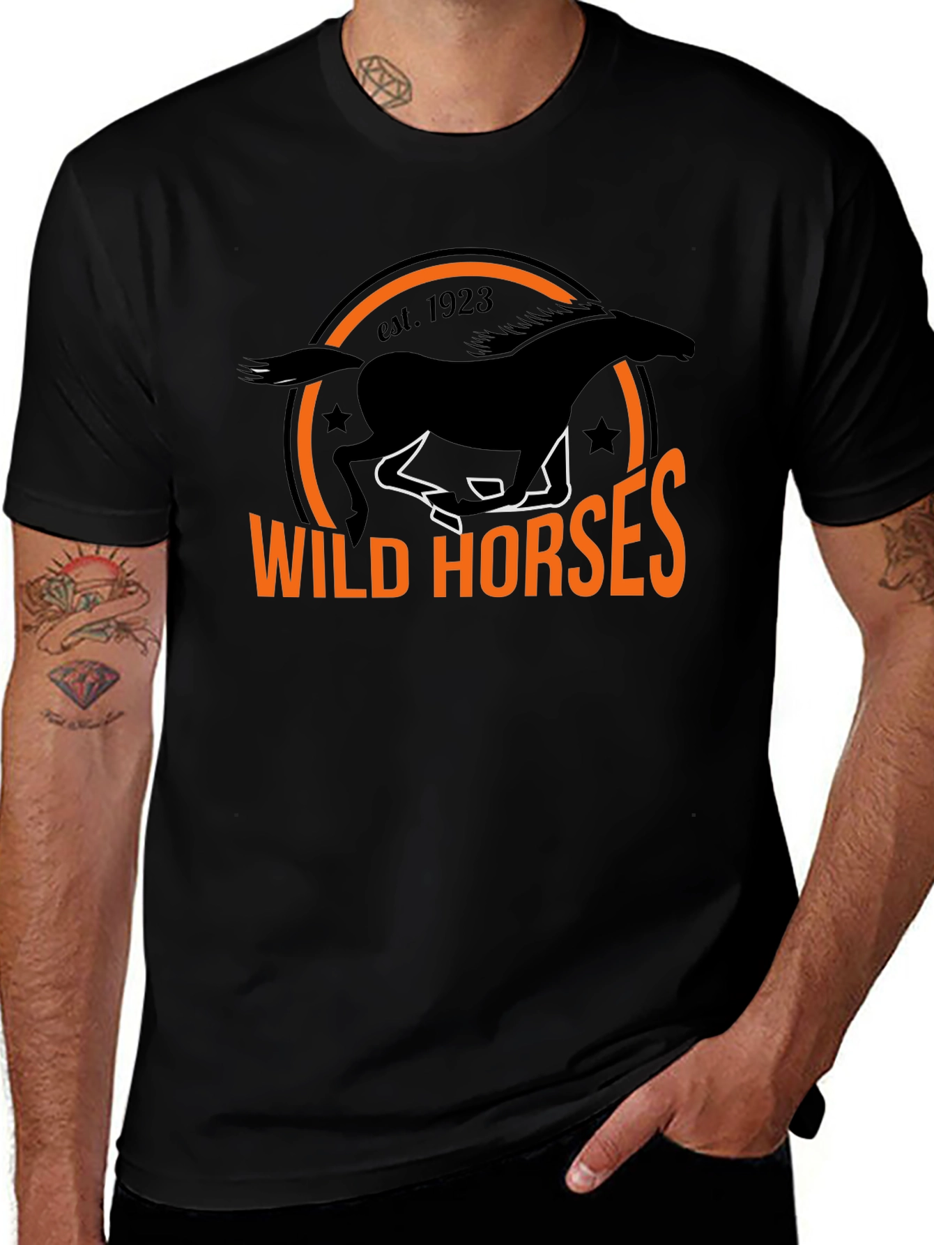 Wild Horses Graphic Tee - Black