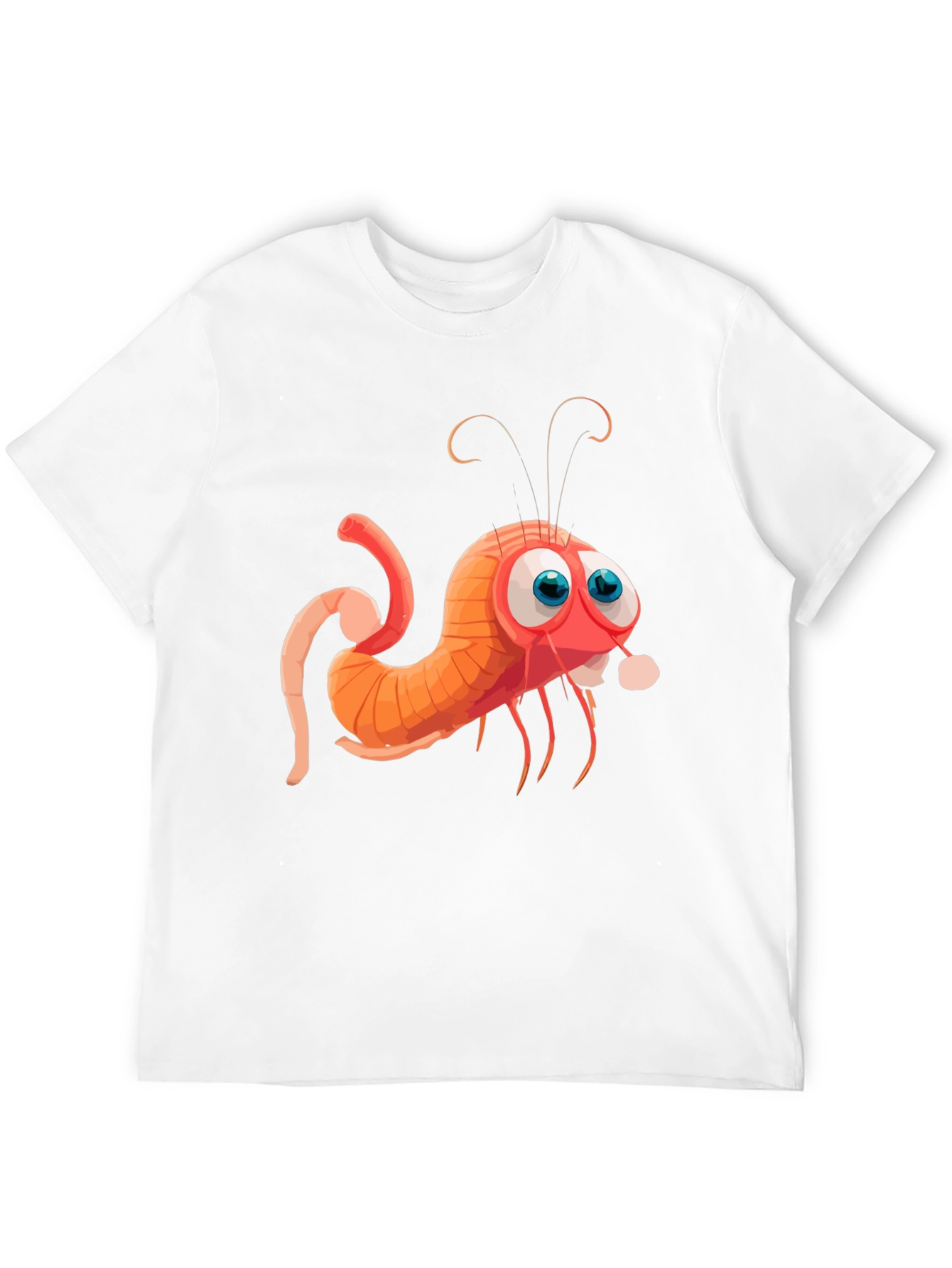 Cartoon Shrimp Graphic Tee - Quirky Style