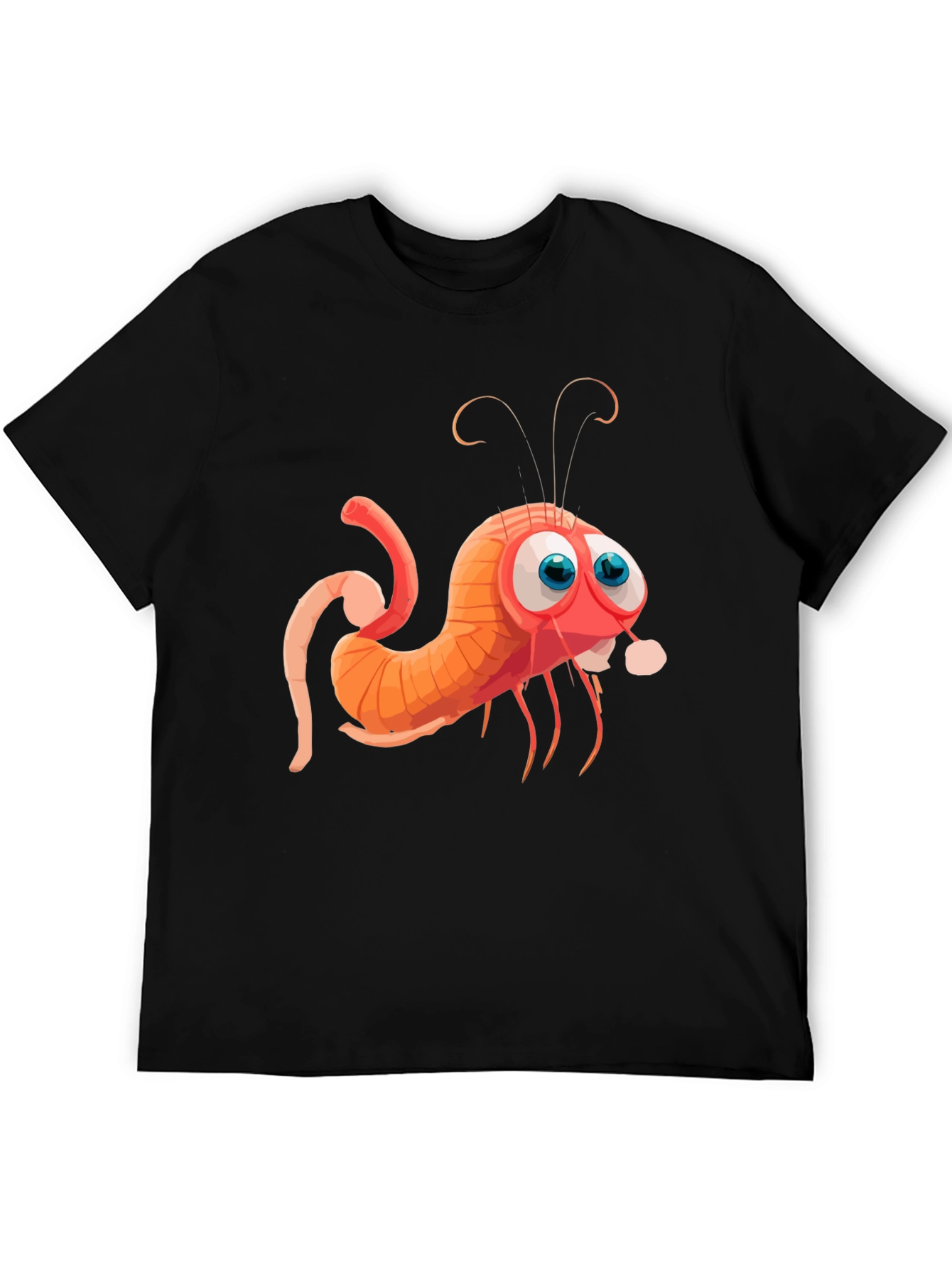 Cartoon Shrimp Graphic Tee - Quirky Style