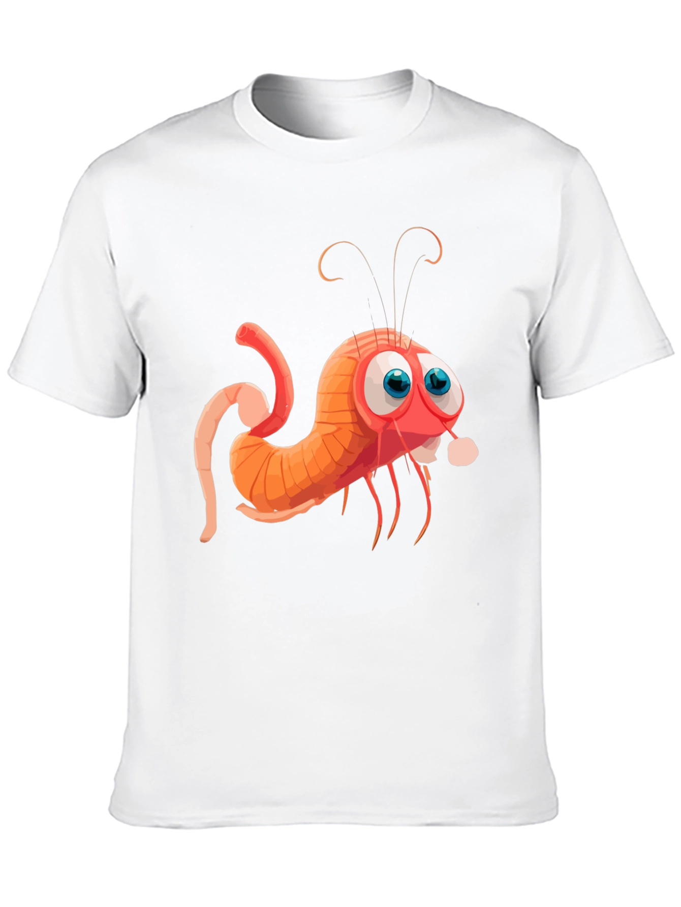 Cartoon Shrimp Graphic Tee - Quirky Style