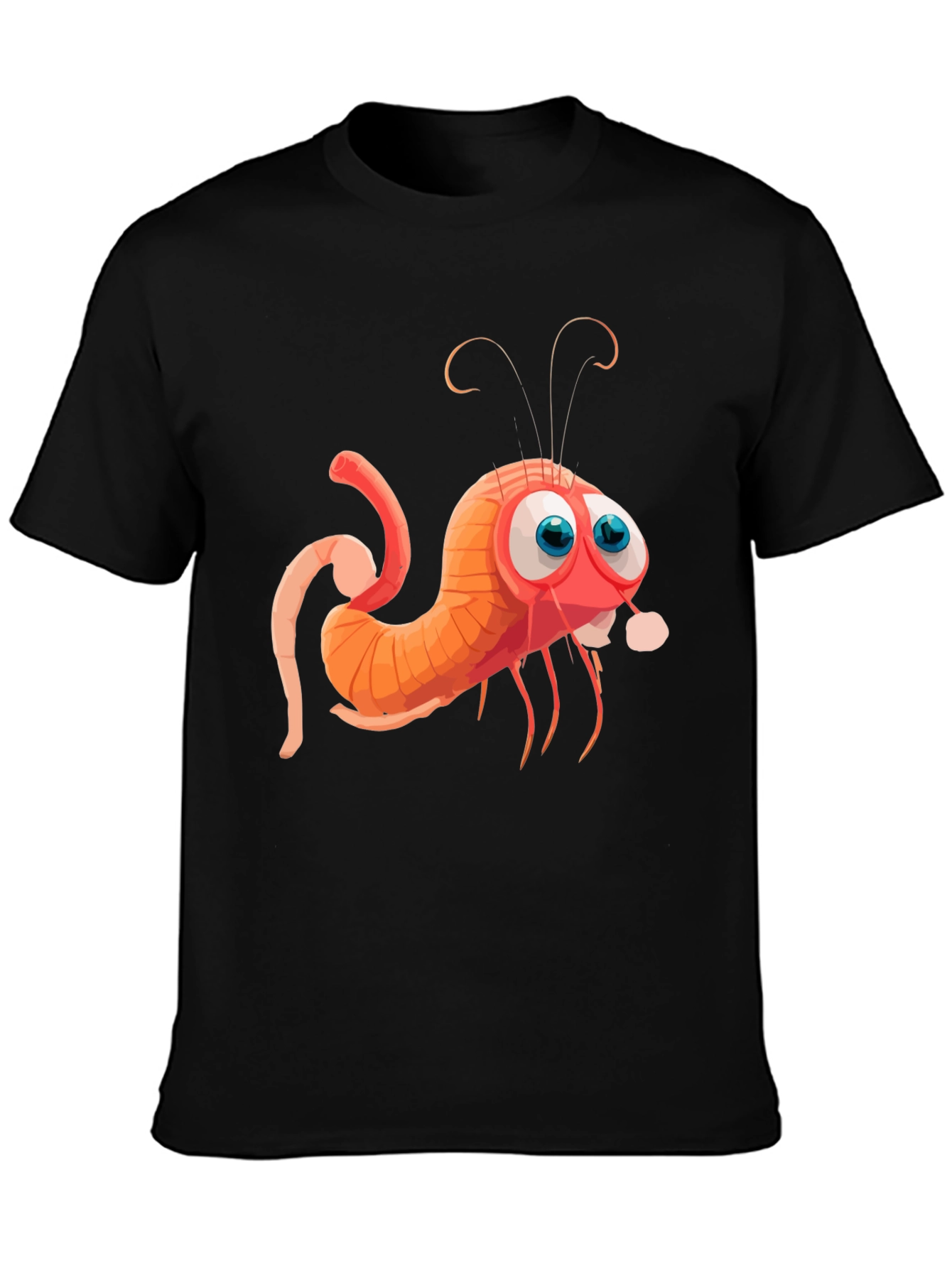 Cartoon Shrimp Graphic Tee - Quirky Style