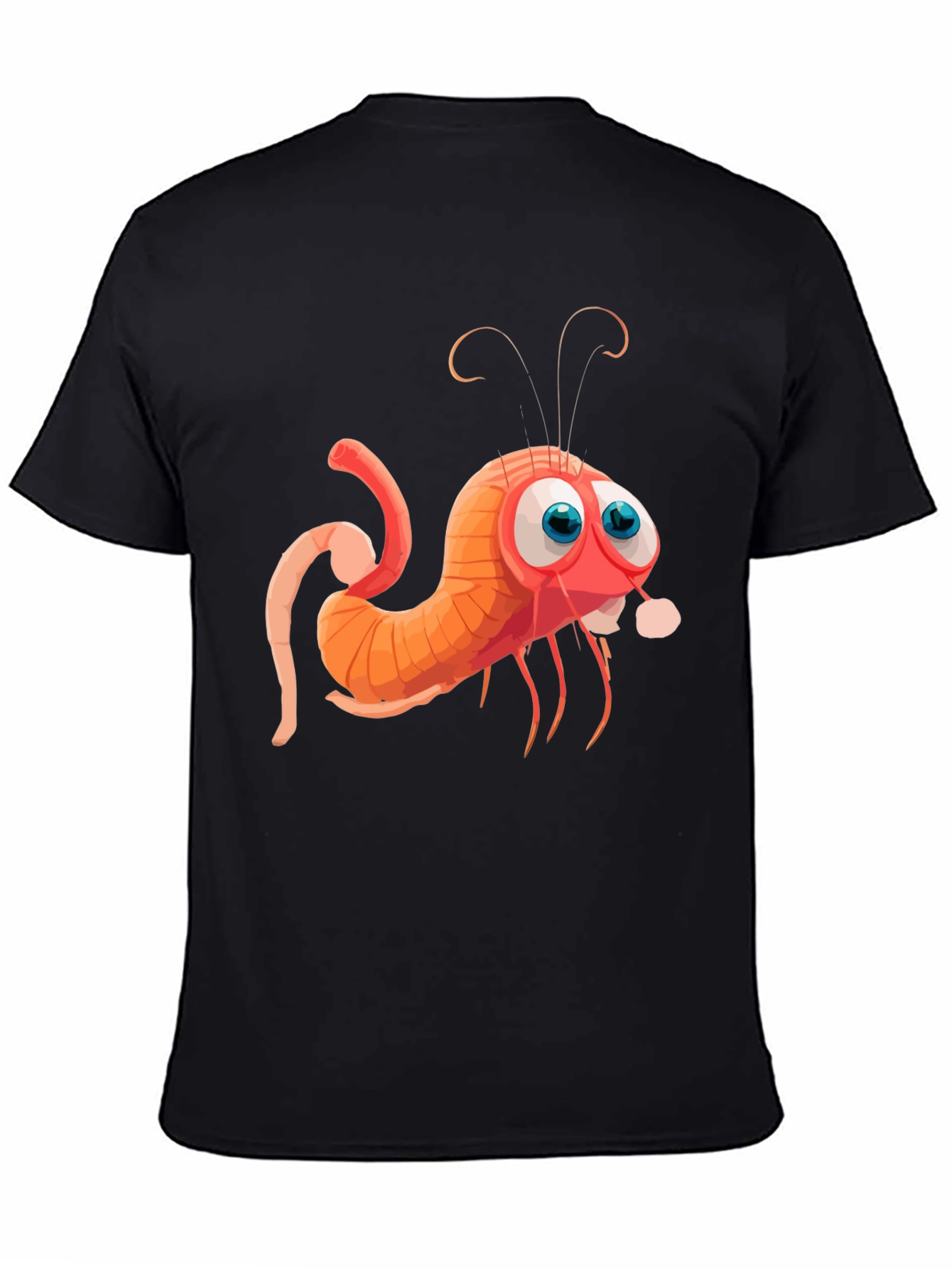 Cartoon Shrimp Graphic Tee - Quirky Style