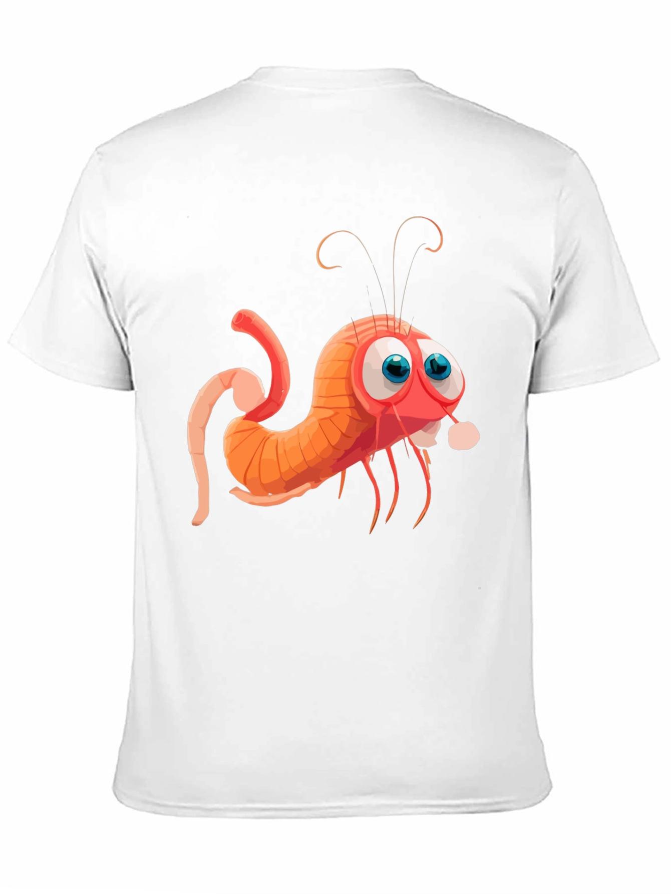 Cartoon Shrimp Graphic Tee - Quirky Style