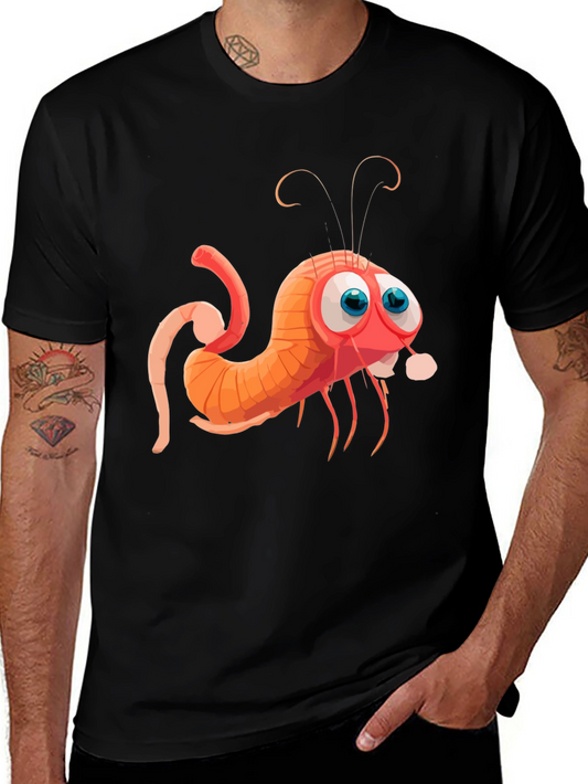 Cartoon Shrimp Graphic Tee - Quirky Style