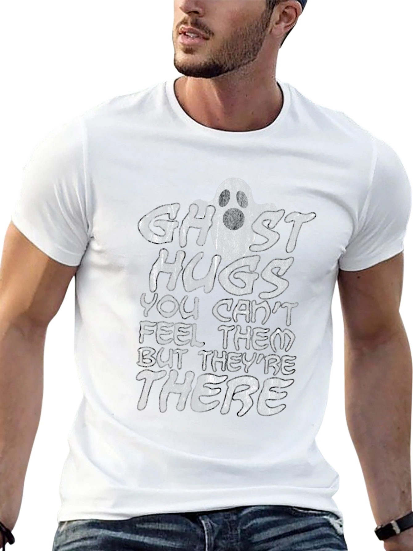 Ghost Hugs Graphic Tee - Halloween Fun!