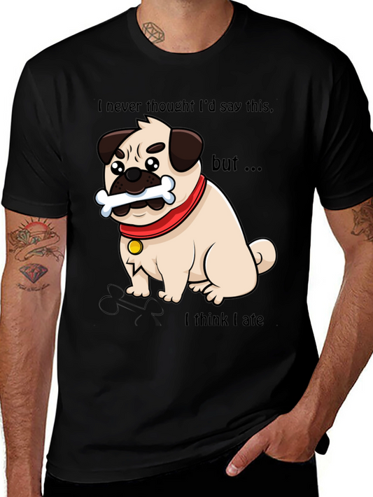 Funny Pug Dog Graphic T-Shirt - Bone App��tit!