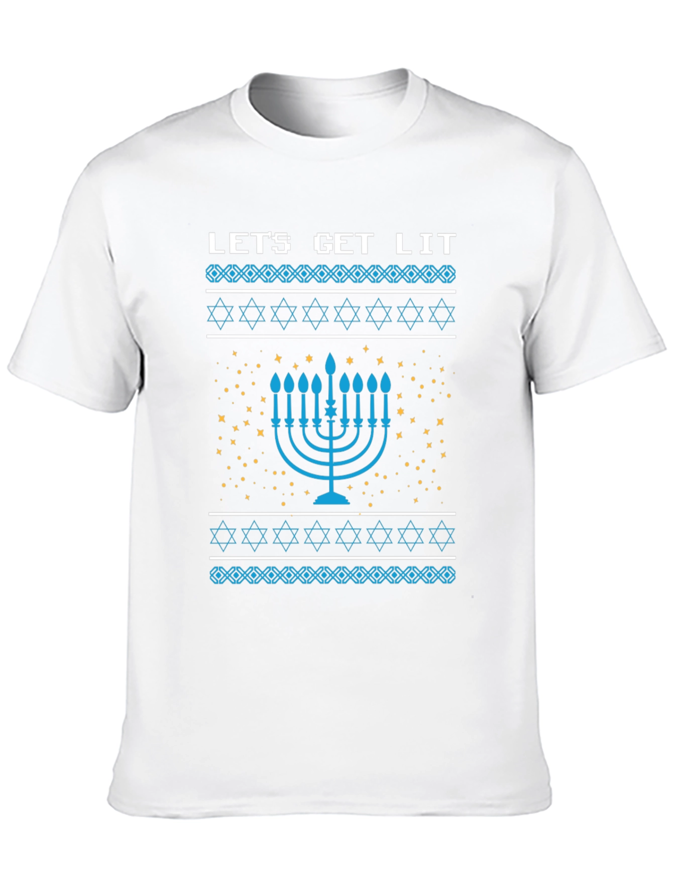 Lets Get Lit Hanukkah Menorah T-Shirt