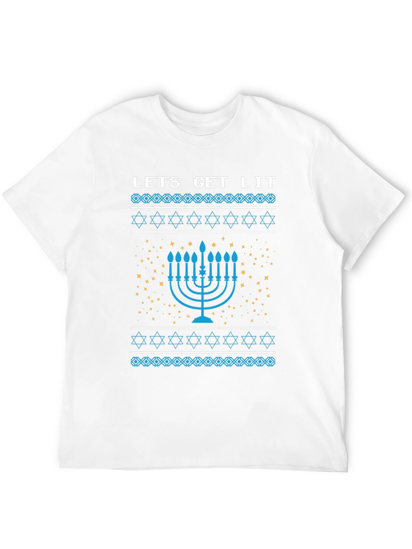 Lets Get Lit Hanukkah Menorah T-Shirt