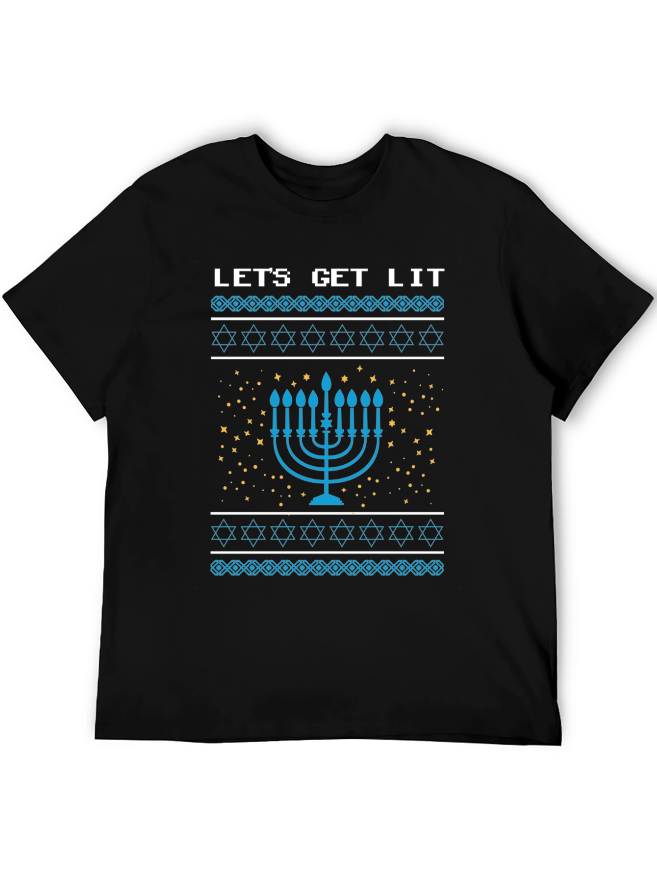 Lets Get Lit Hanukkah Menorah T-Shirt