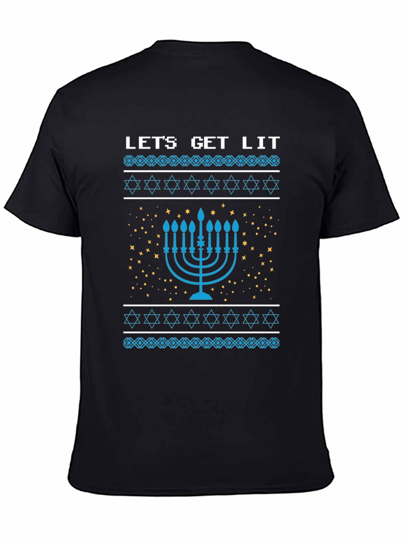 Lets Get Lit Hanukkah Menorah T-Shirt