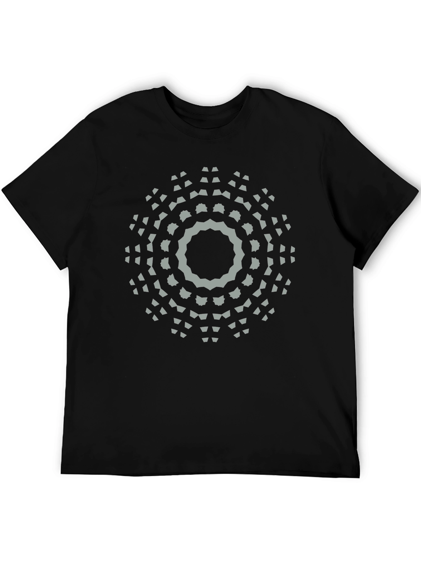 Geometric Mandala Graphic Print T-Shirt - Black