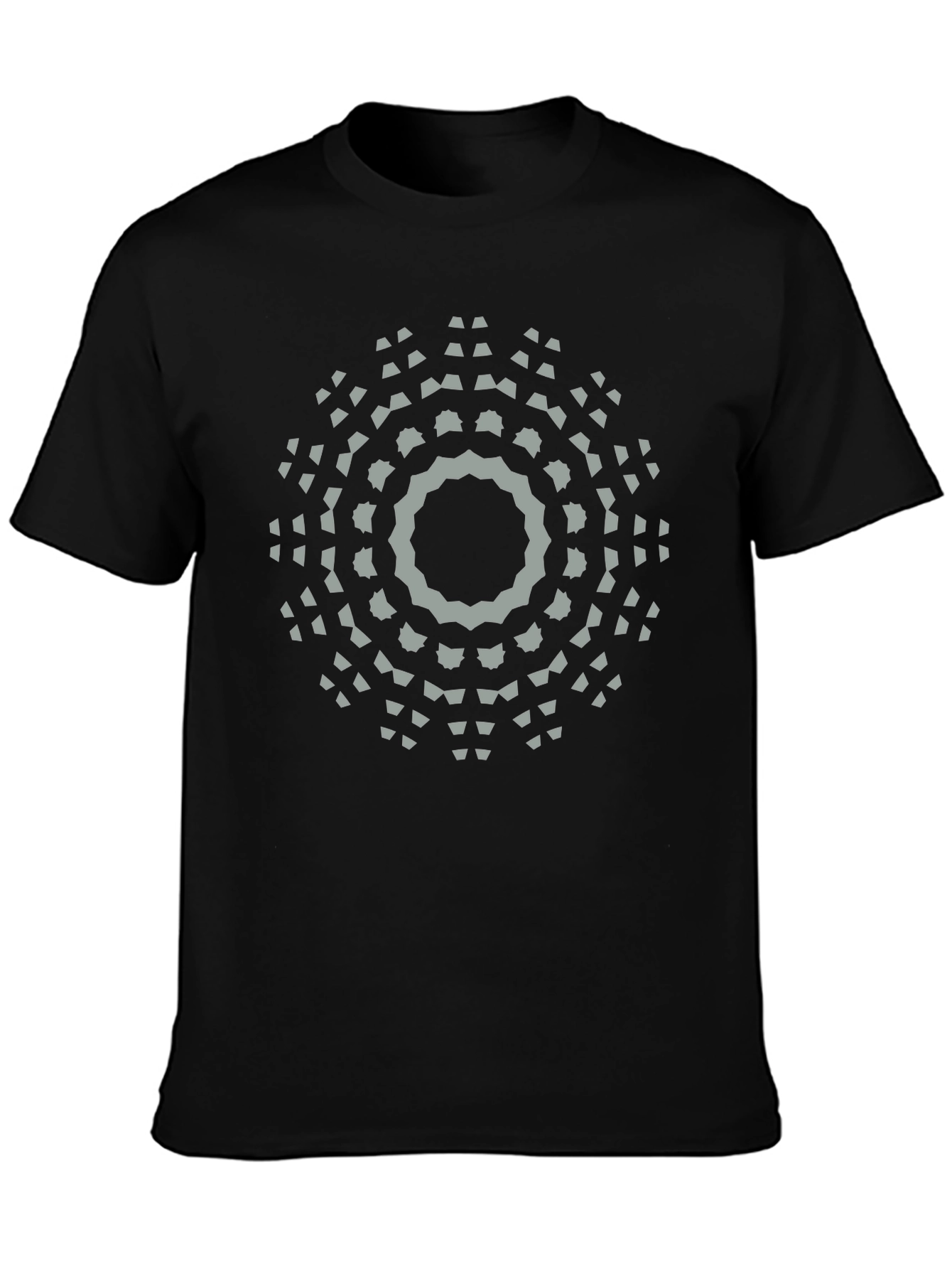 Geometric Mandala Graphic Print T-Shirt - Black
