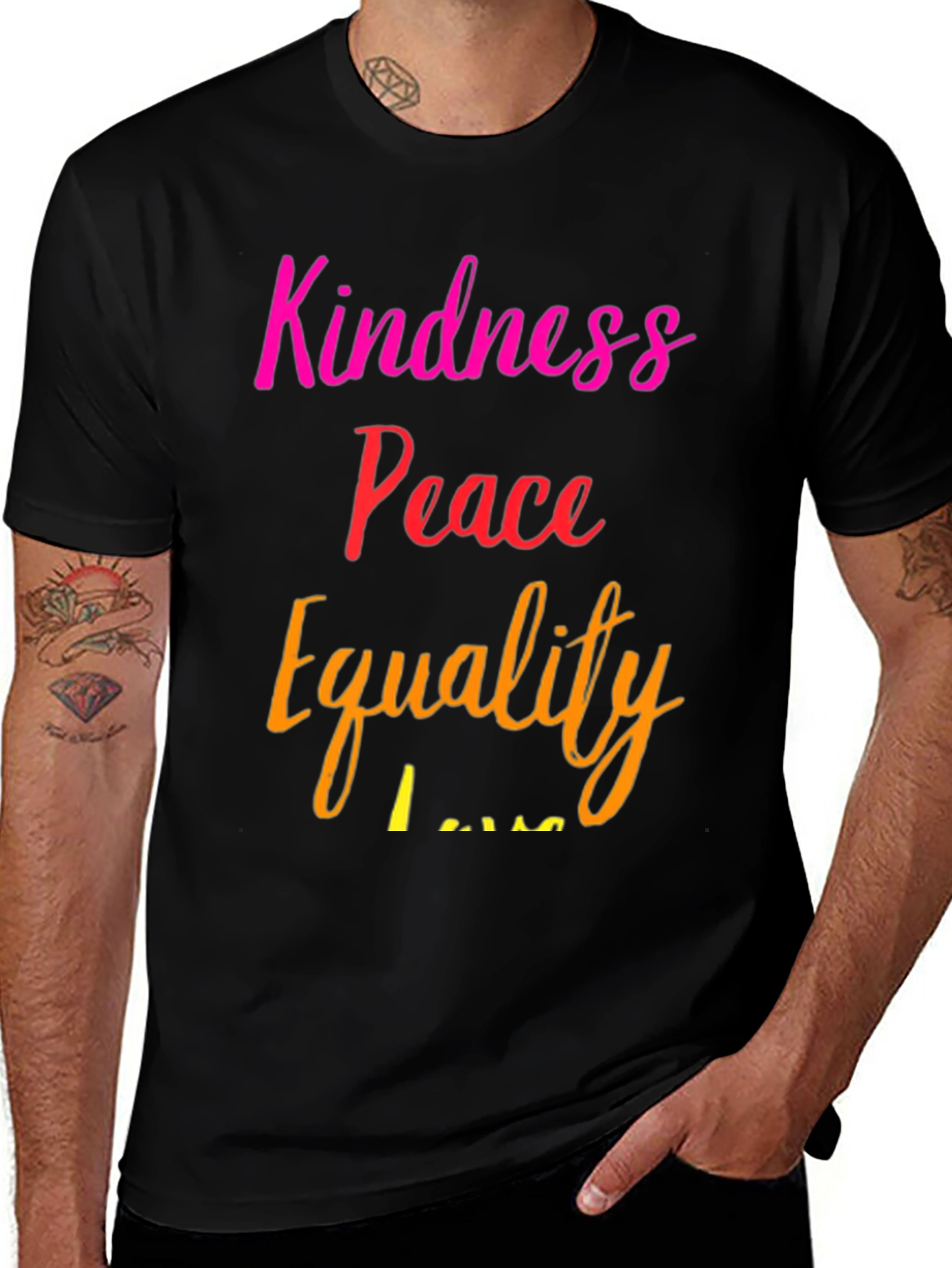 Kindness Peace Equality T-Shirt - Soft Cotton Blend