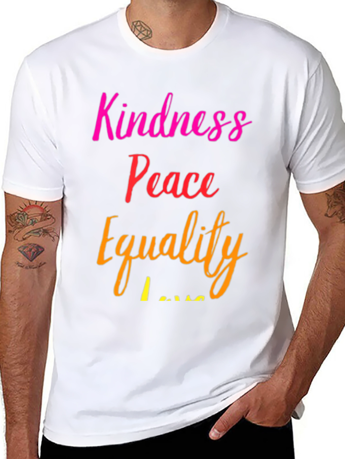 Kindness Peace Equality T-Shirt - Soft Cotton Blend