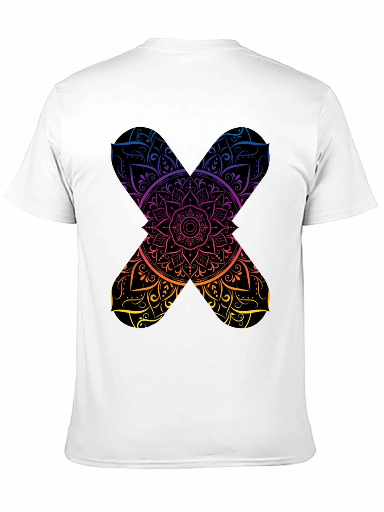 Mandala X Black T-Shirt - Artistic Graphic Tee
