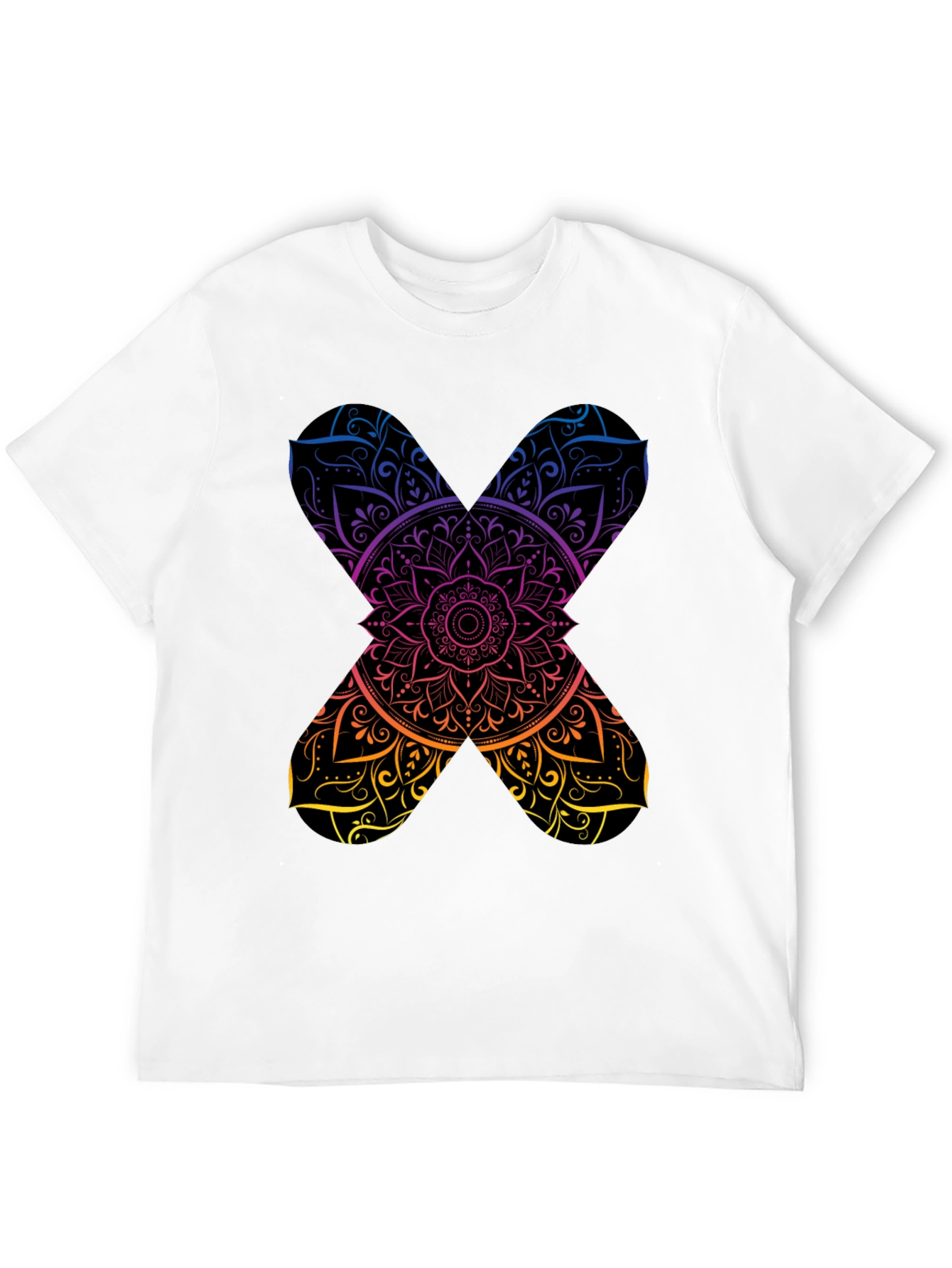 Mandala X Black T-Shirt - Artistic Graphic Tee