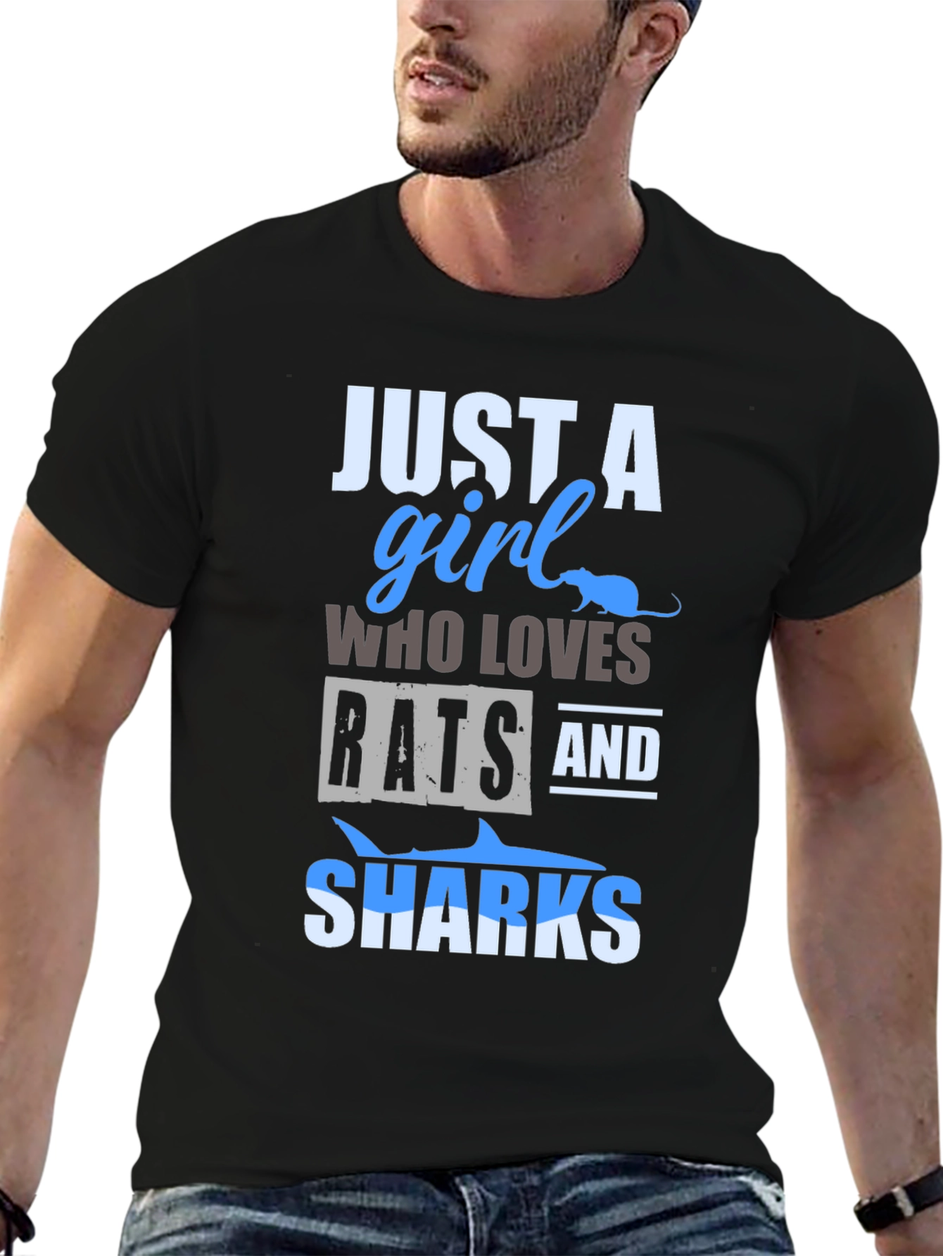 Just a Girl Who Loves Rats and Sharks T-Shirt