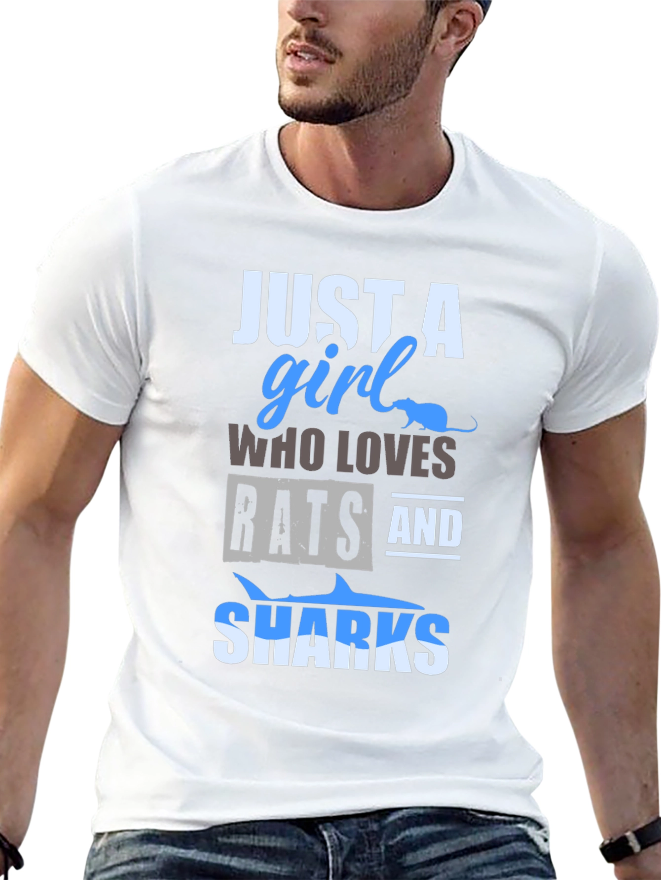 Just a Girl Who Loves Rats and Sharks T-Shirt