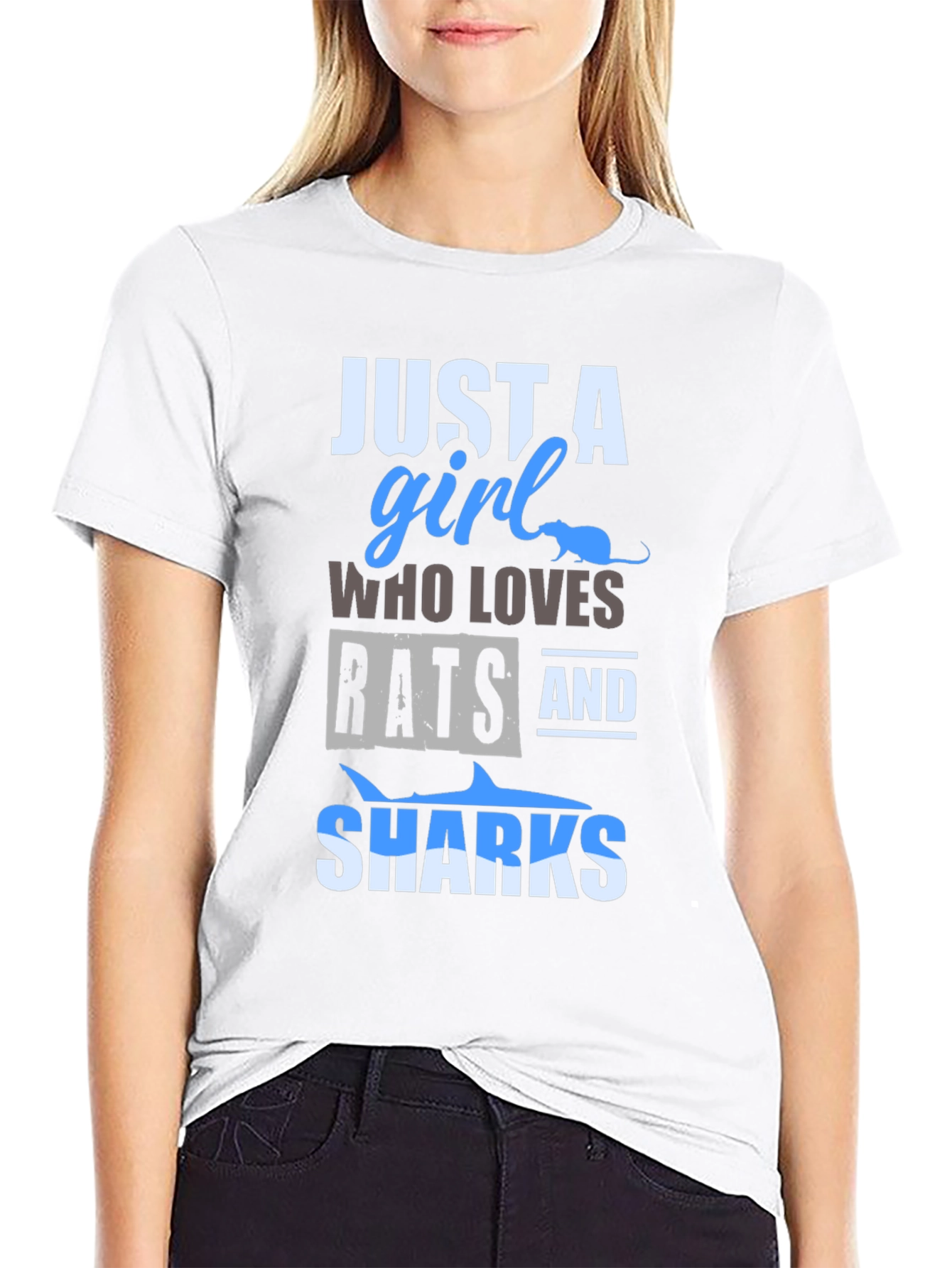 Just a Girl Who Loves Rats and Sharks T-Shirt