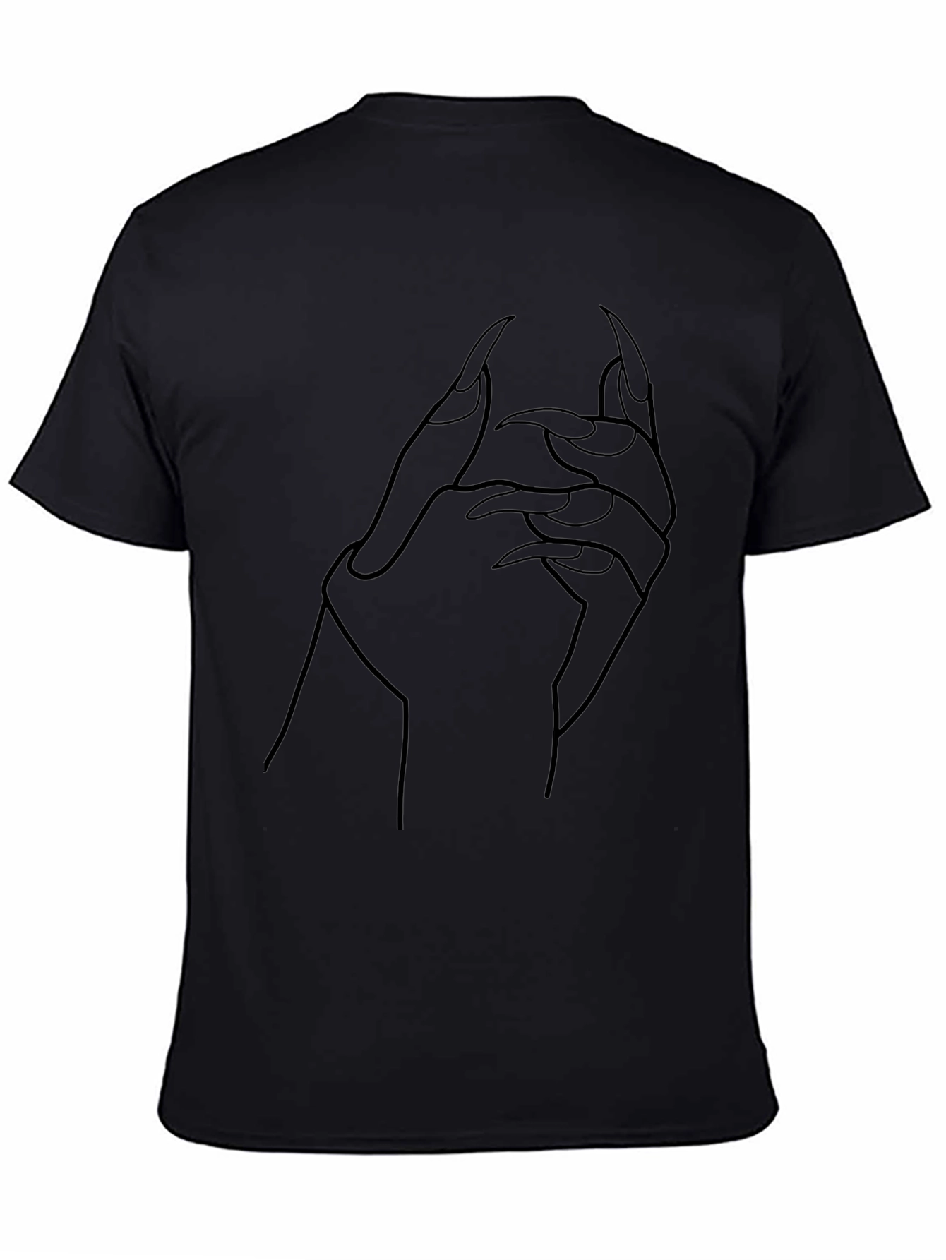 Gothic Claw Hand Graphic Black T-Shirt