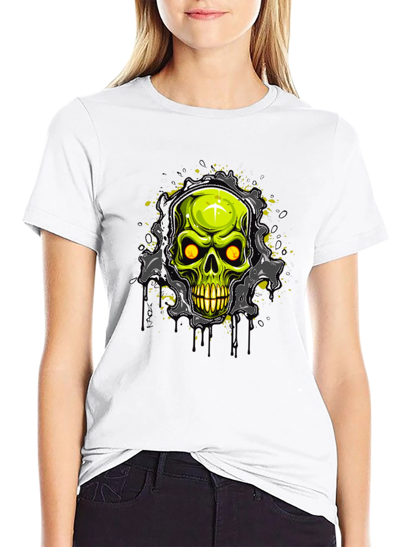 Skull Graphic Print Black T-Shirt