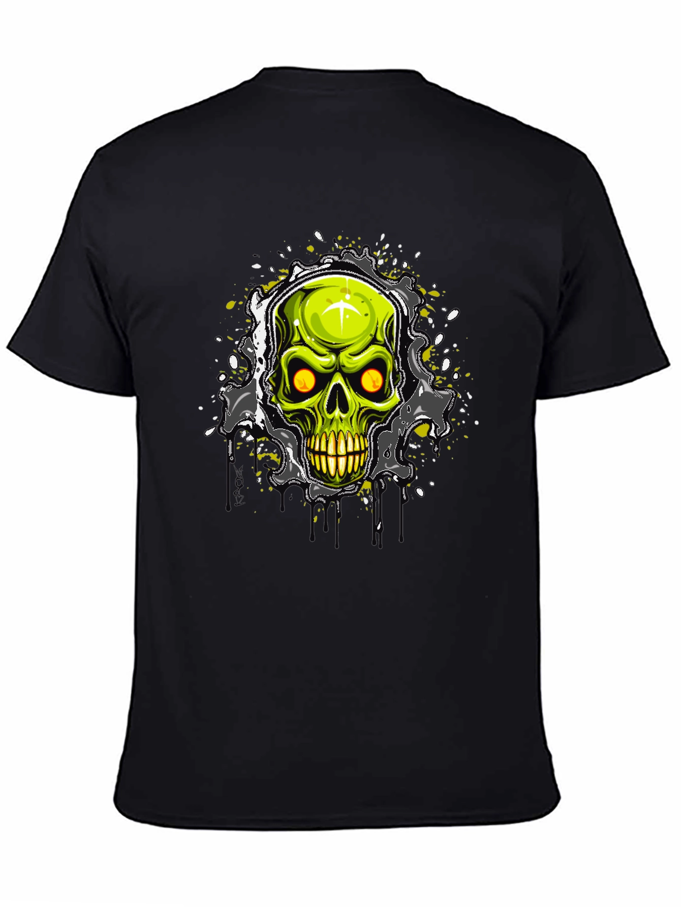 Skull Graphic Print Black T-Shirt