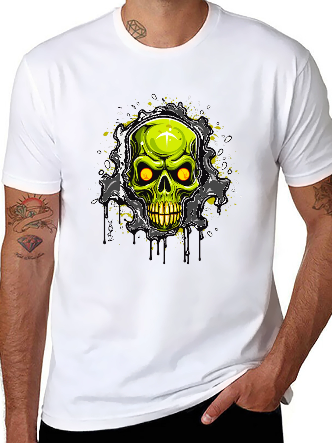 Skull Graphic Print Black T-Shirt