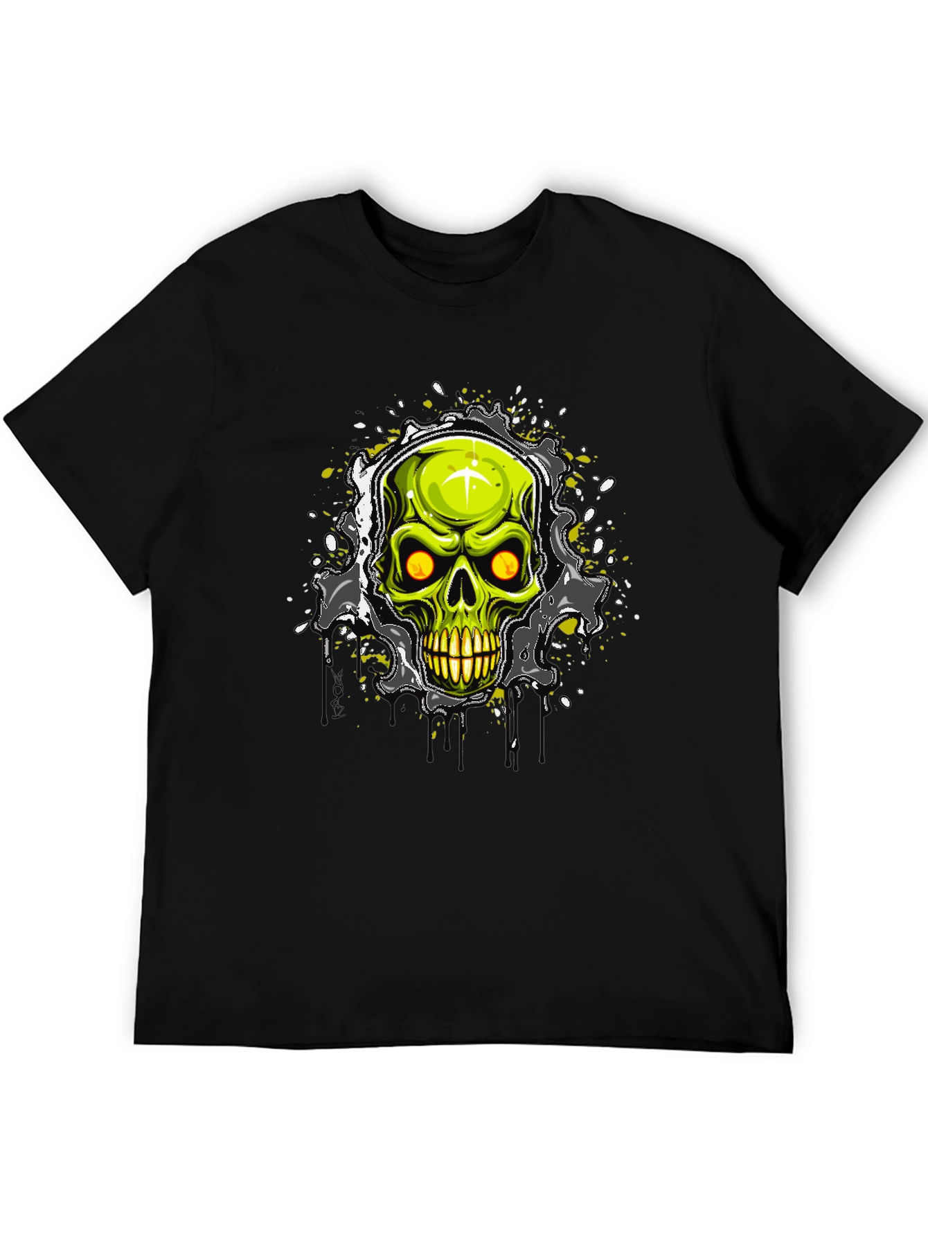 Skull Graphic Print Black T-Shirt