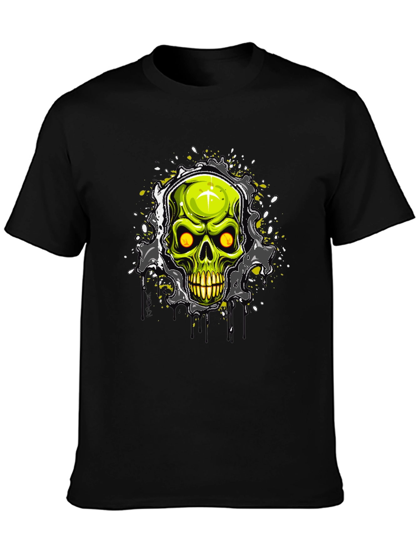 Skull Graphic Print Black T-Shirt