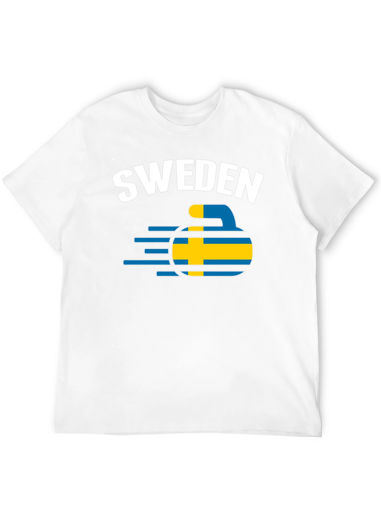 Sweden Curling T-Shirt - Flag Design