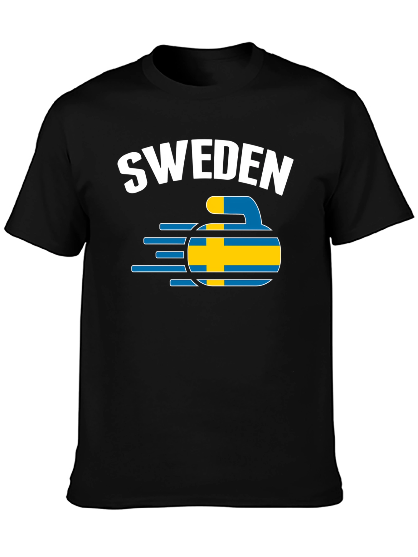 Sweden Curling T-Shirt - Flag Design