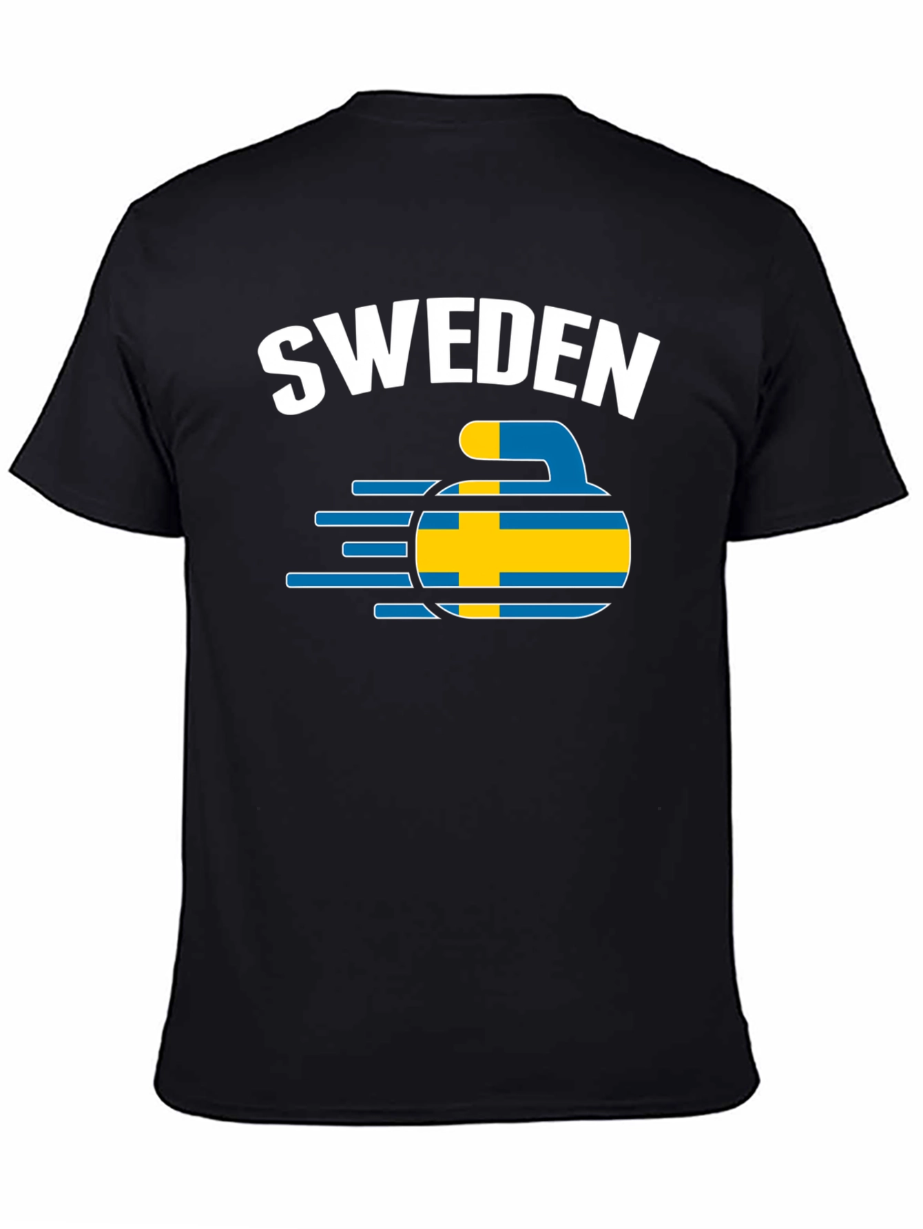 Sweden Curling T-Shirt - Flag Design