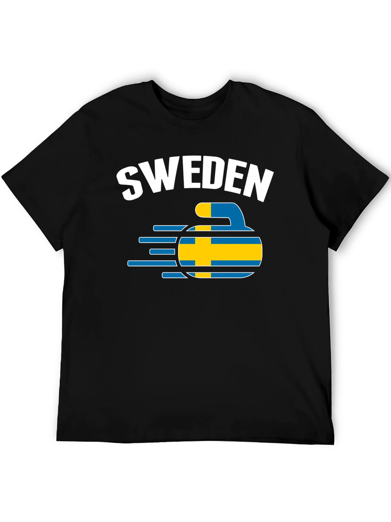 Sweden Curling T-Shirt - Flag Design