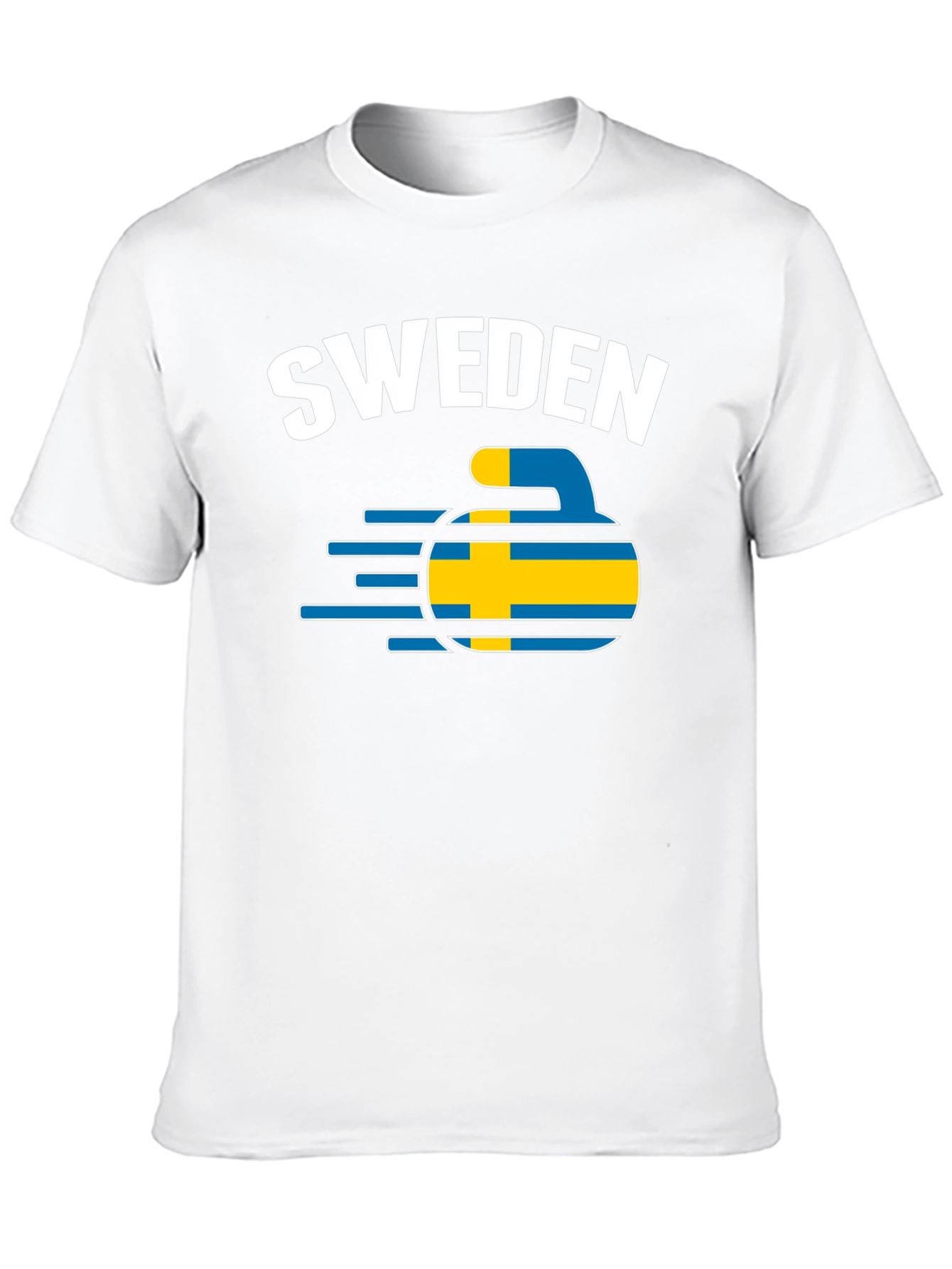 Sweden Curling T-Shirt - Flag Design