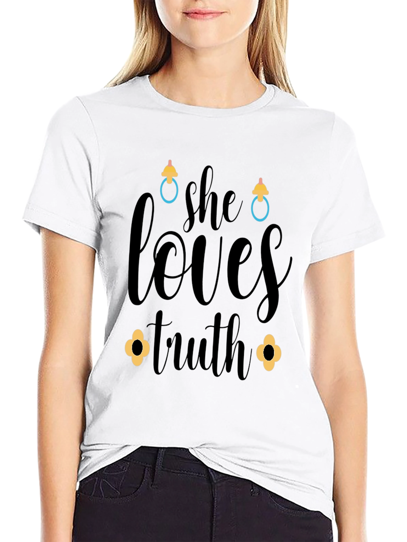She Loves Truth Black Graphic Tee