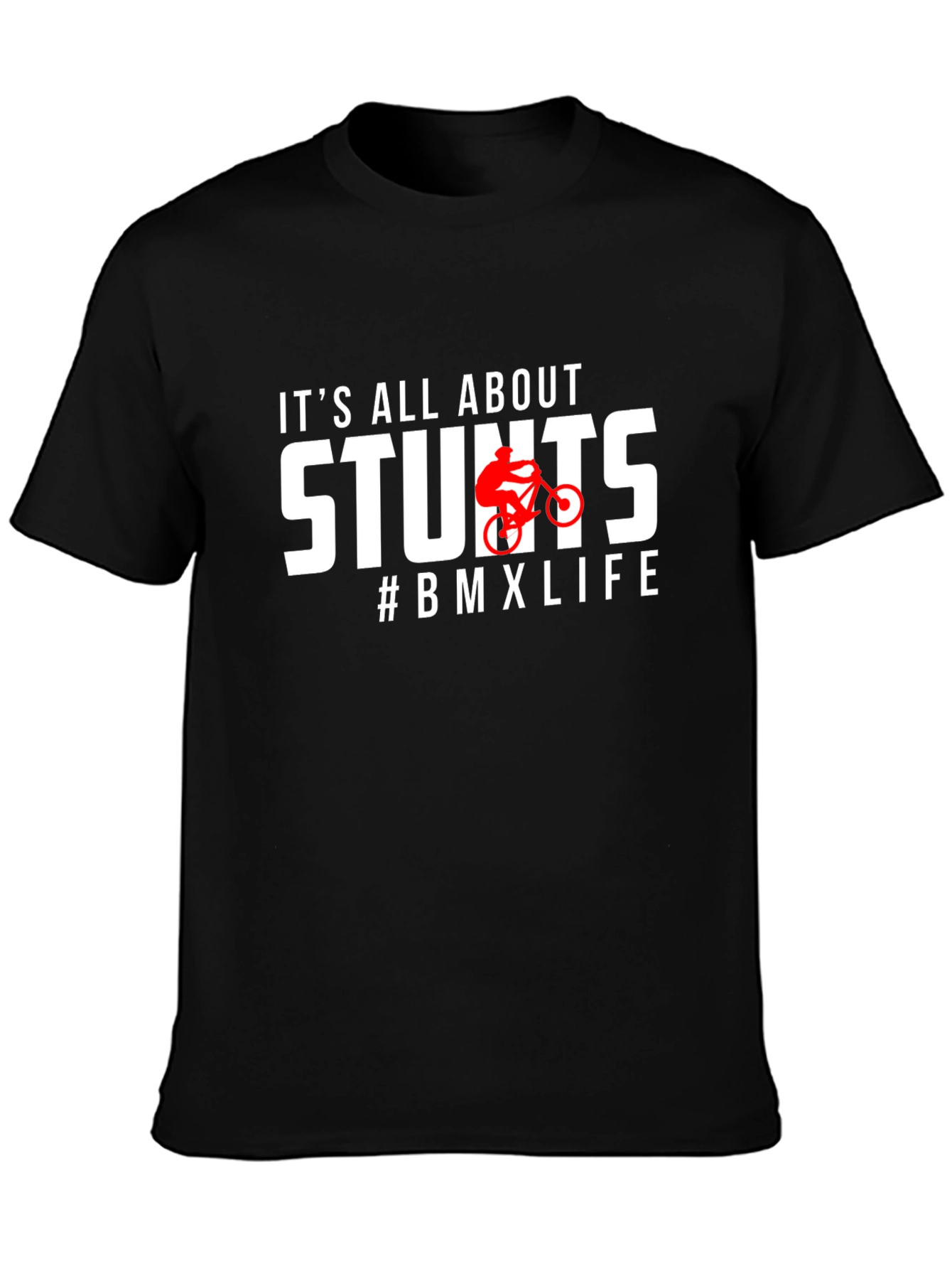 Stunts BMX Life Graphic Tee - Black Cotton