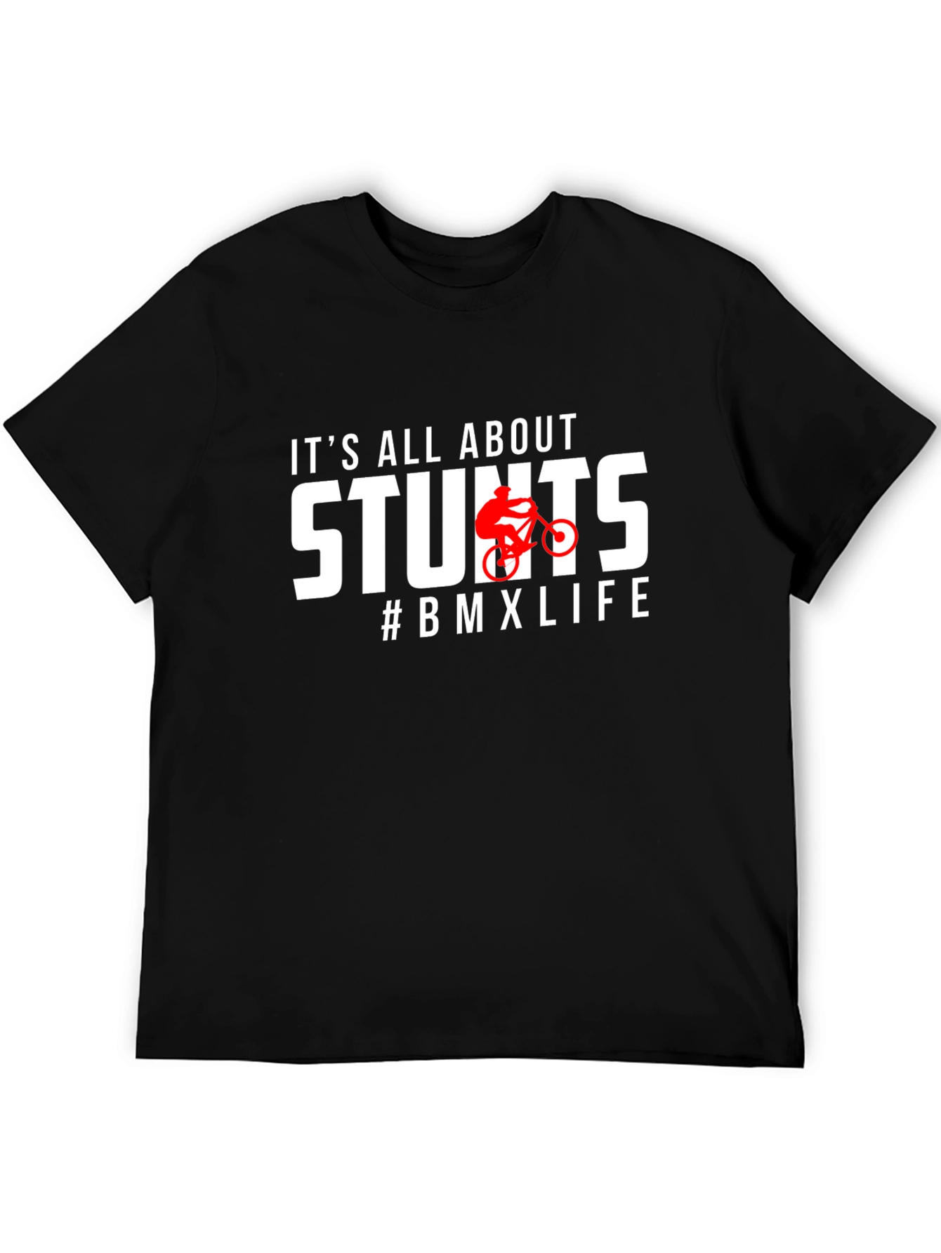 Stunts BMX Life Graphic Tee - Black Cotton