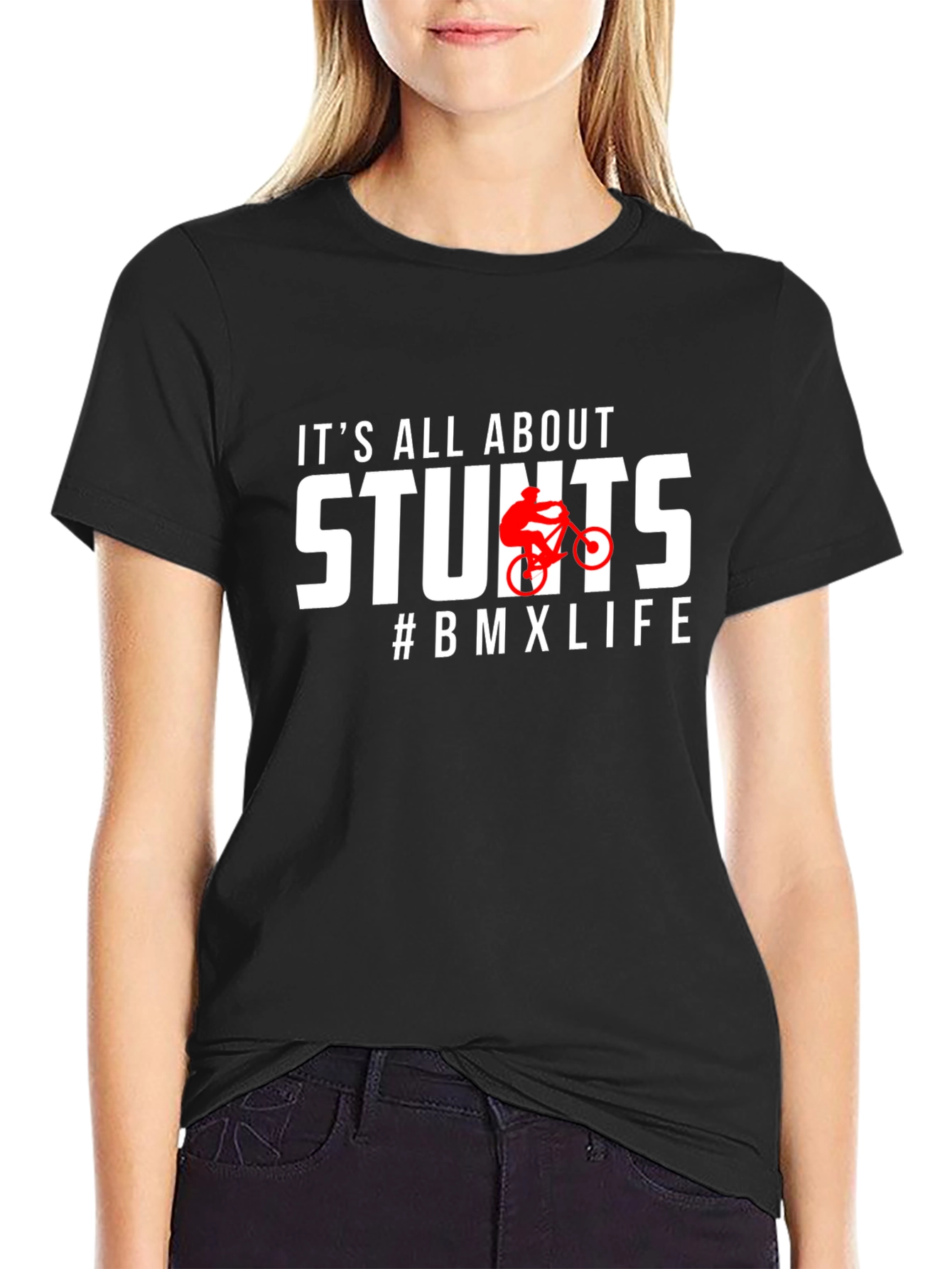 Stunts BMX Life Graphic Tee - Black Cotton