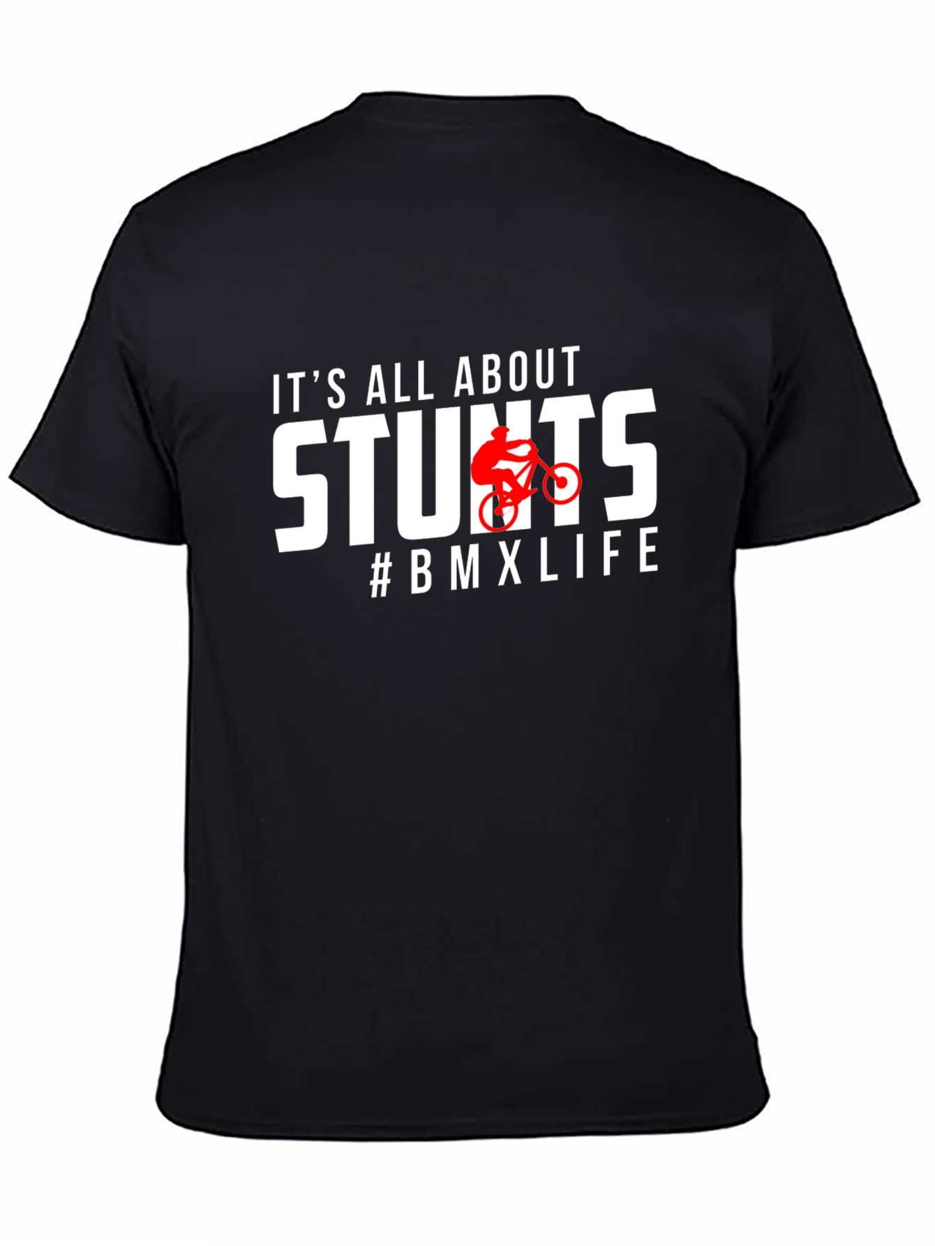 Stunts BMX Life Graphic Tee - Black Cotton