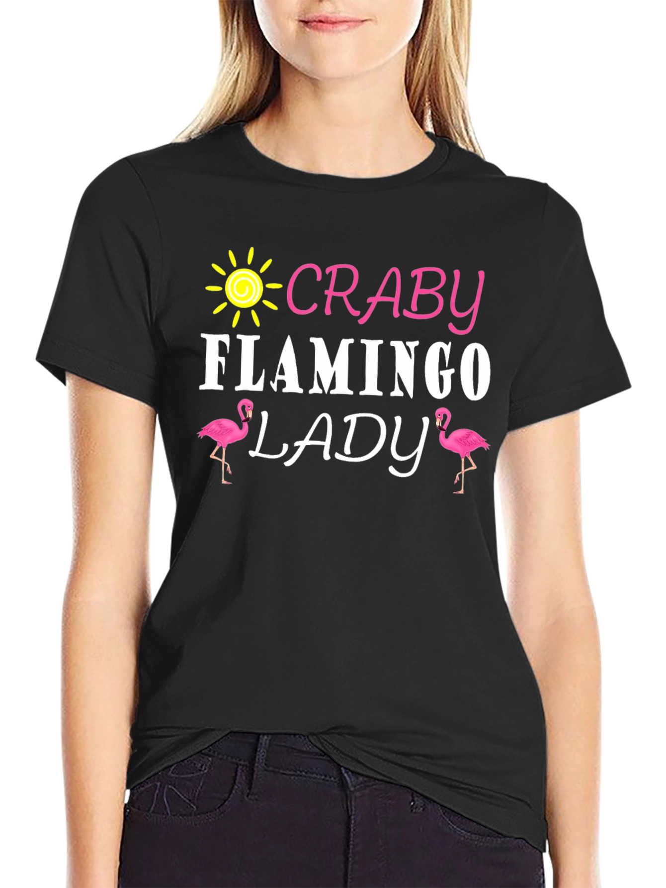 Craby Flamingo Lady Graphic T-Shirt