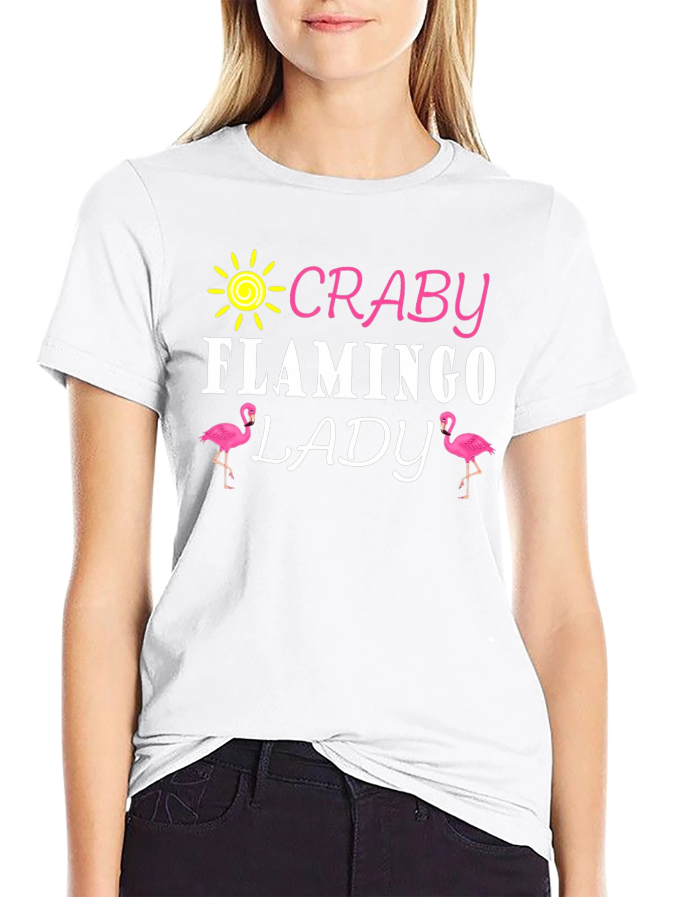 Craby Flamingo Lady Graphic T-Shirt