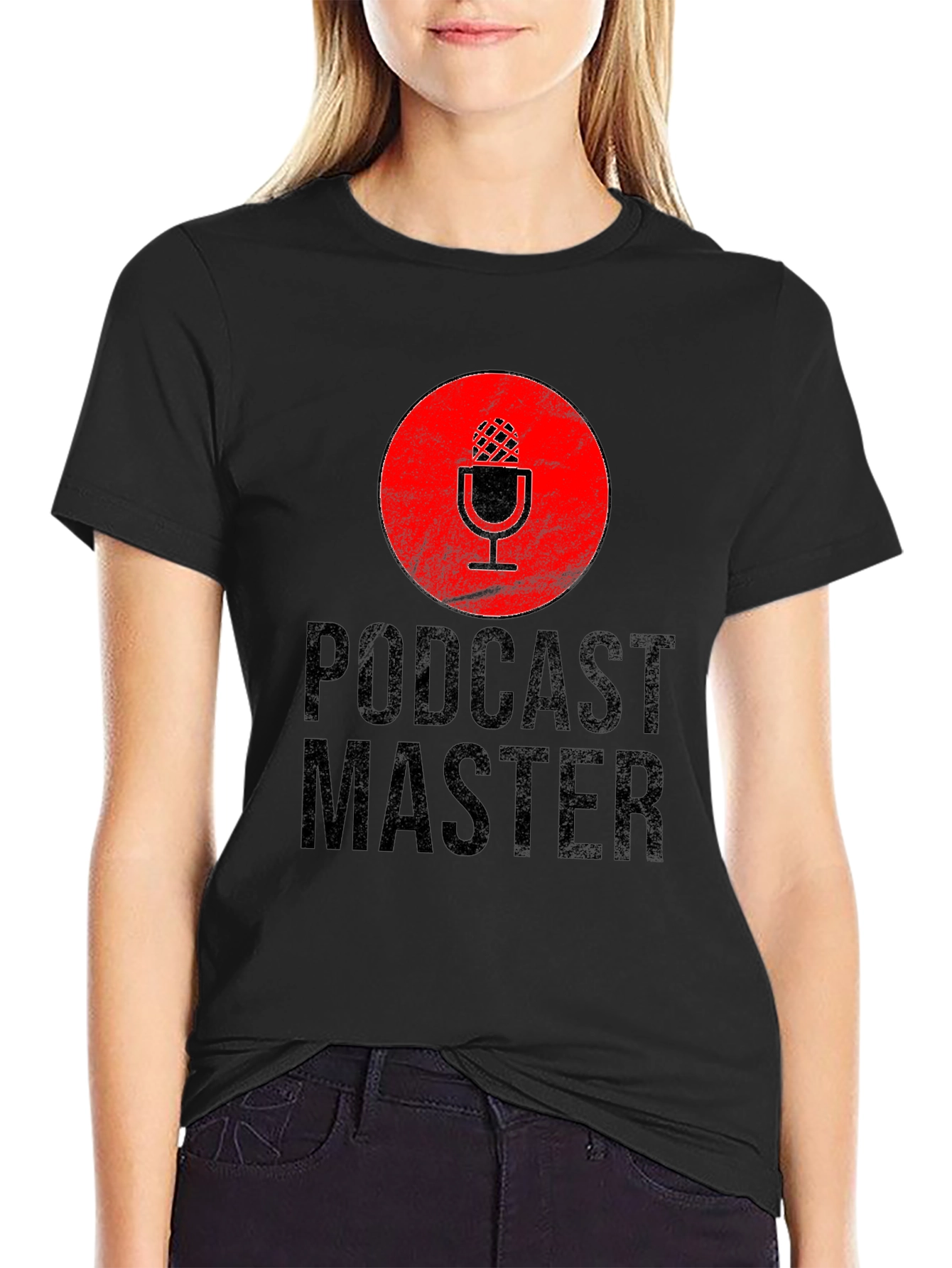 Podcast Master Black Graphic T-Shirt