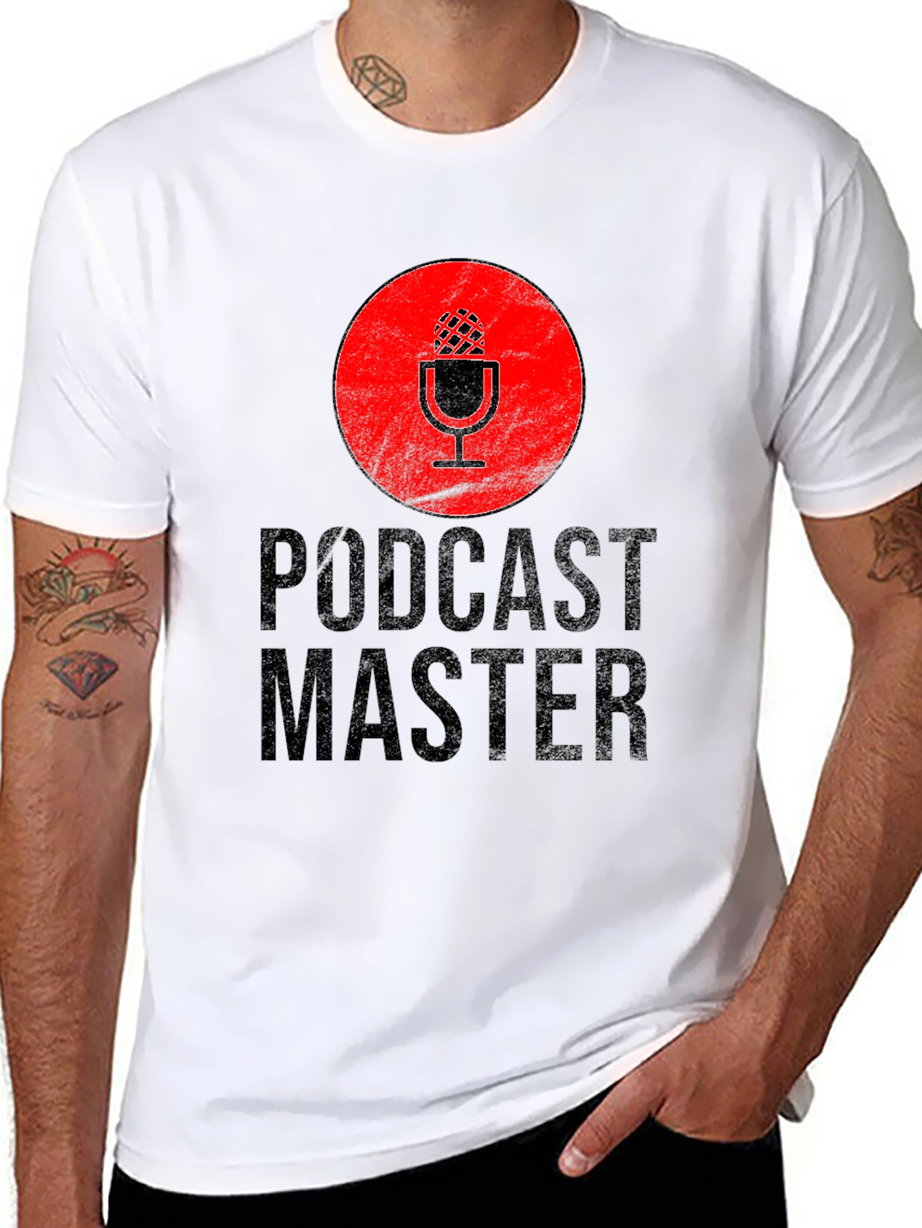 Podcast Master Black Graphic T-Shirt
