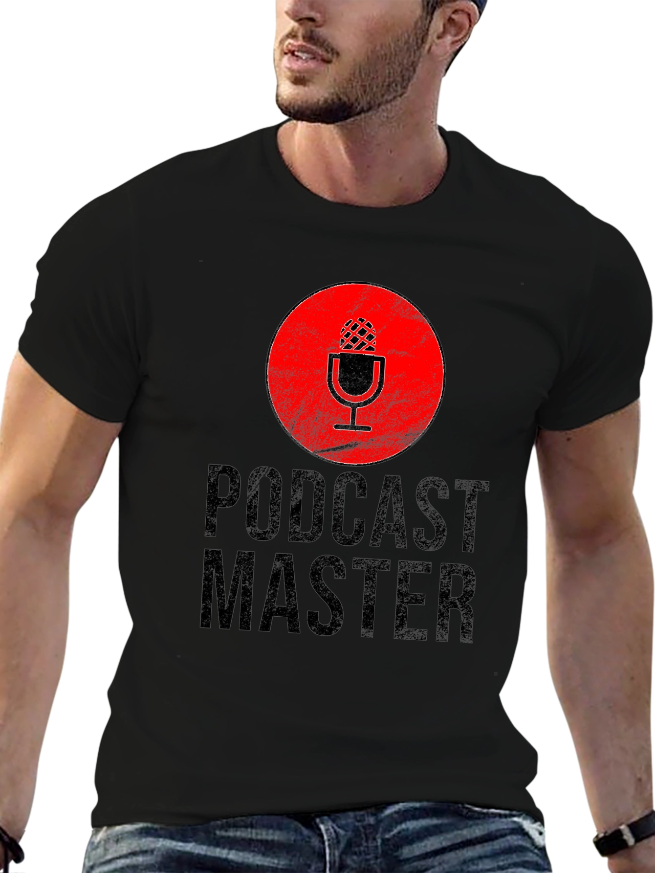 Podcast Master Black Graphic T-Shirt